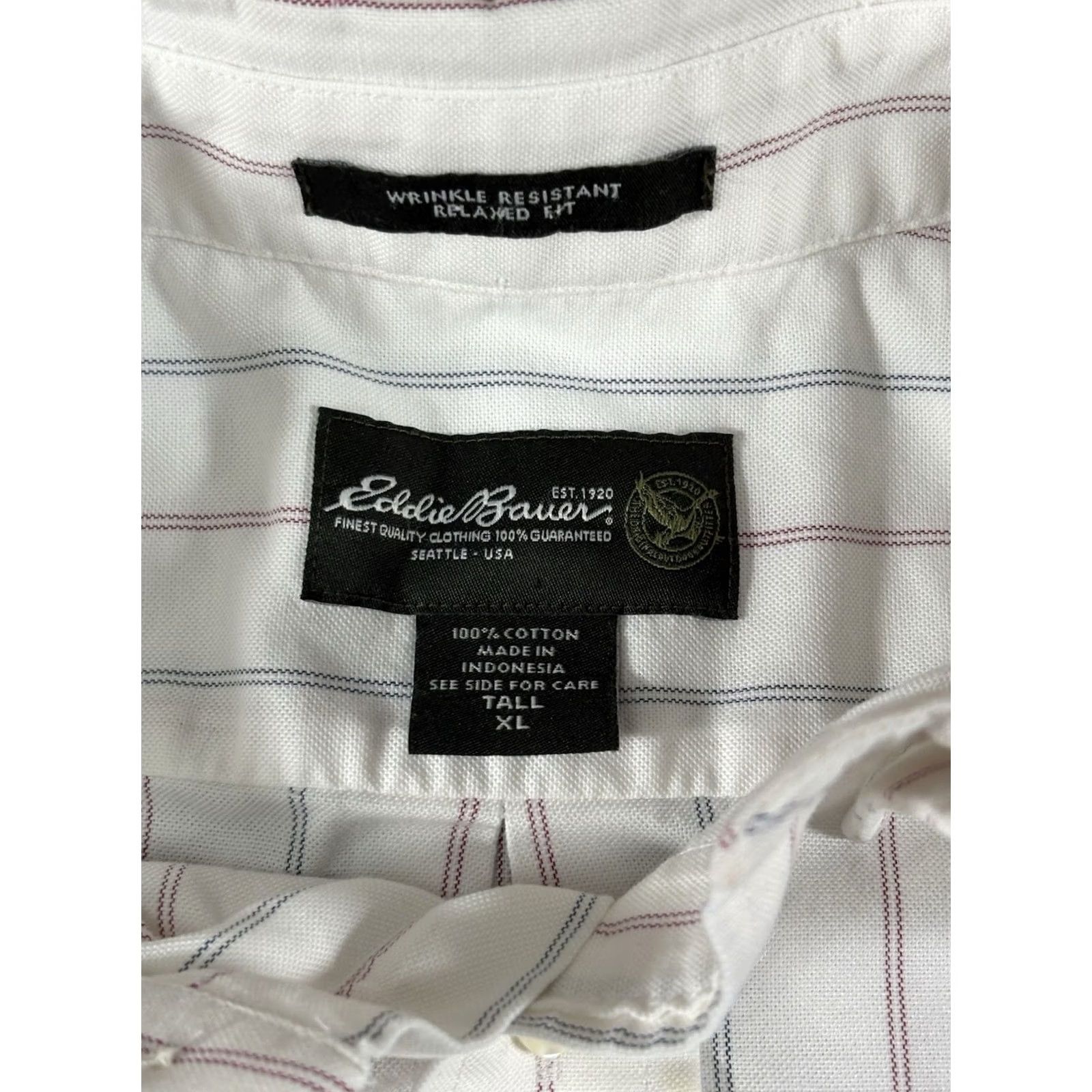 Eddie Bauer VINTAGE Eddie Bauer Striped Button Up Shirt Mens Tall XL 100% Cotton Size US XL / EU 56 / 4 - 4 Thumbnail