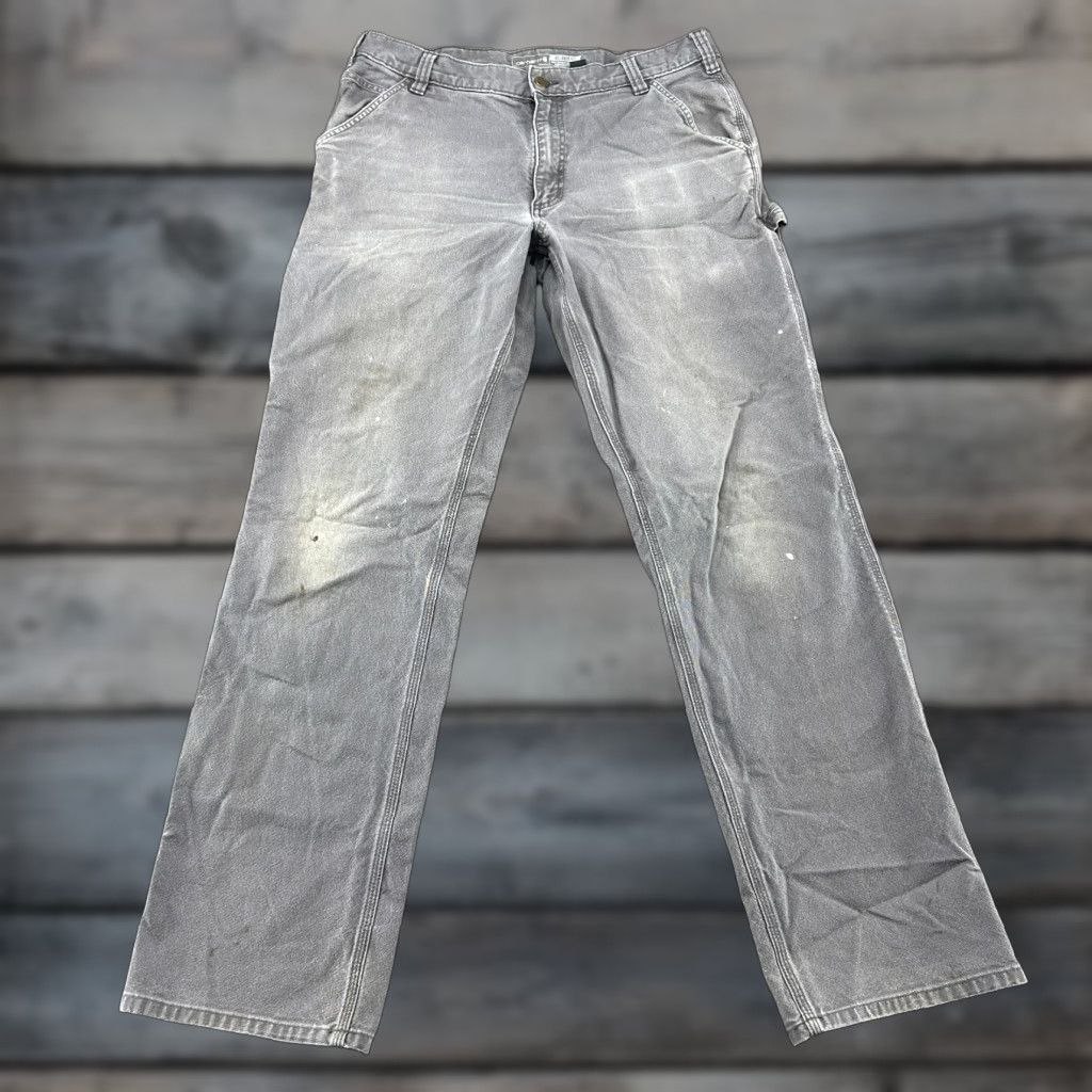 Carhartt Carhartt Pants Mens 36x36 Grey Carpenter Workwear Rugged Flex Relaxed Fit Canvas Size US 36 / EU 52 - 1 Thumbnail