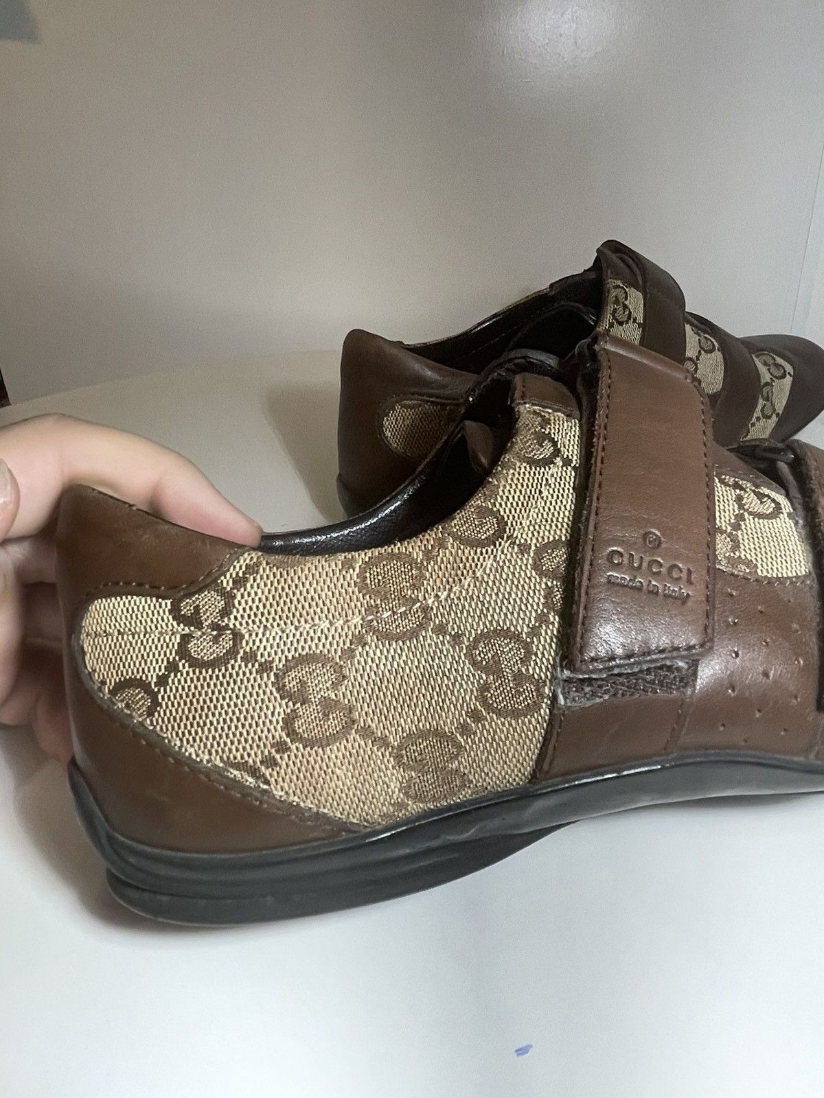 Gucci Gucci Tom Ford Era Brown Monogram Velcro Sneakers Size US 6.5 / IT 36.5 - 8 Thumbnail