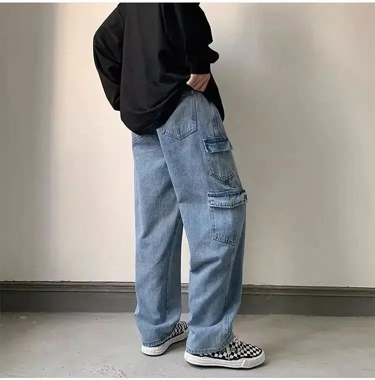 Japanese Brand Retro Straight Loose Multi Pocket Jeans Size US 34 / EU 50 - 3 Thumbnail