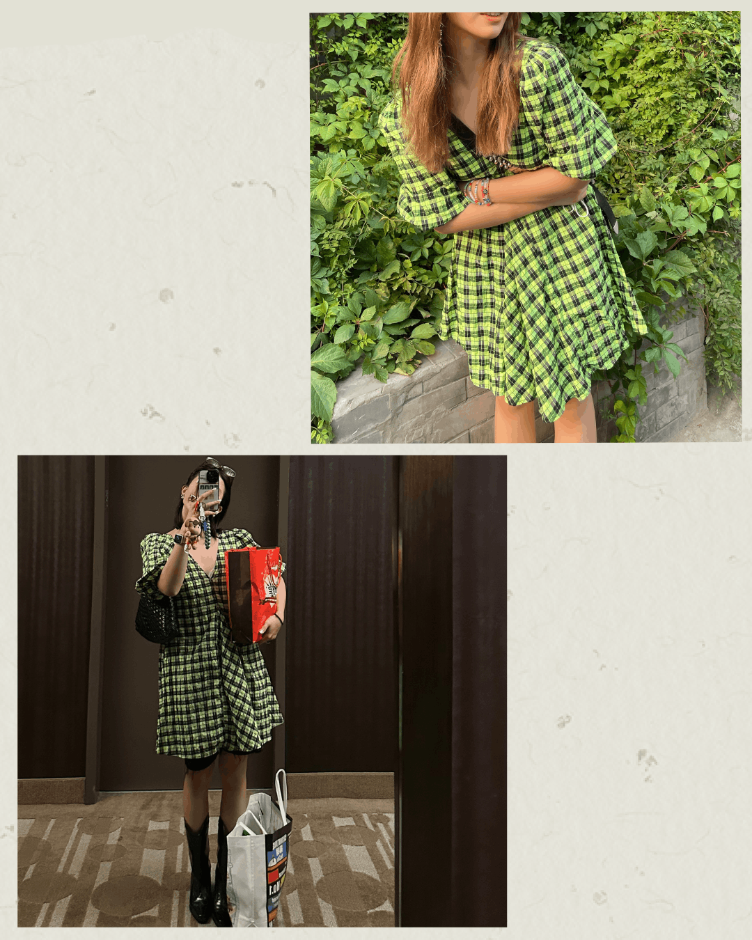 Ganni Ganni Plaid Print Cute Mini Dress Size XXS / US 00 / IT 34 - 4 Thumbnail