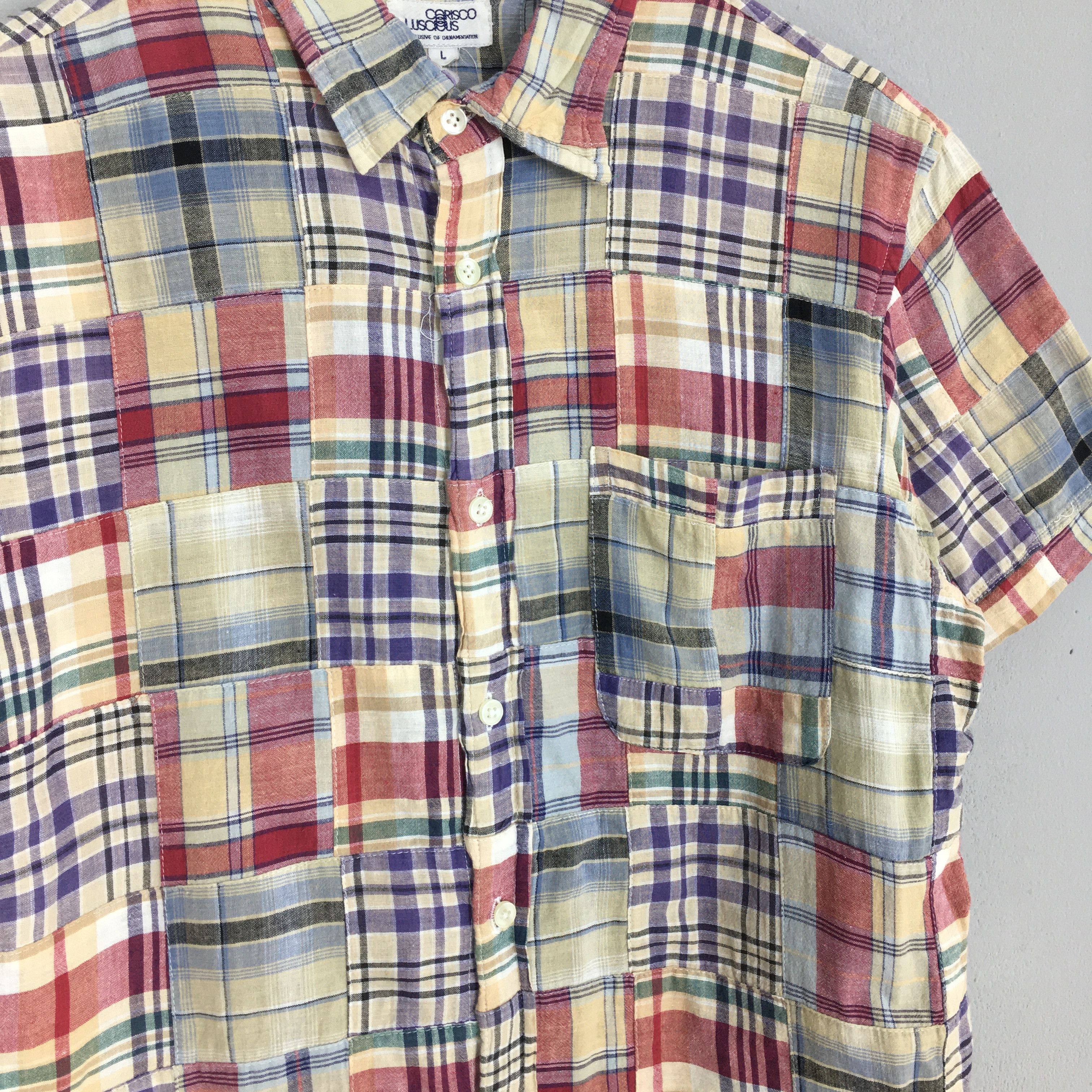 Flannel Vintage Patchwork Checkered Flannel Shirt Large Size US L / EU 52-54 / 3 - 4 Thumbnail