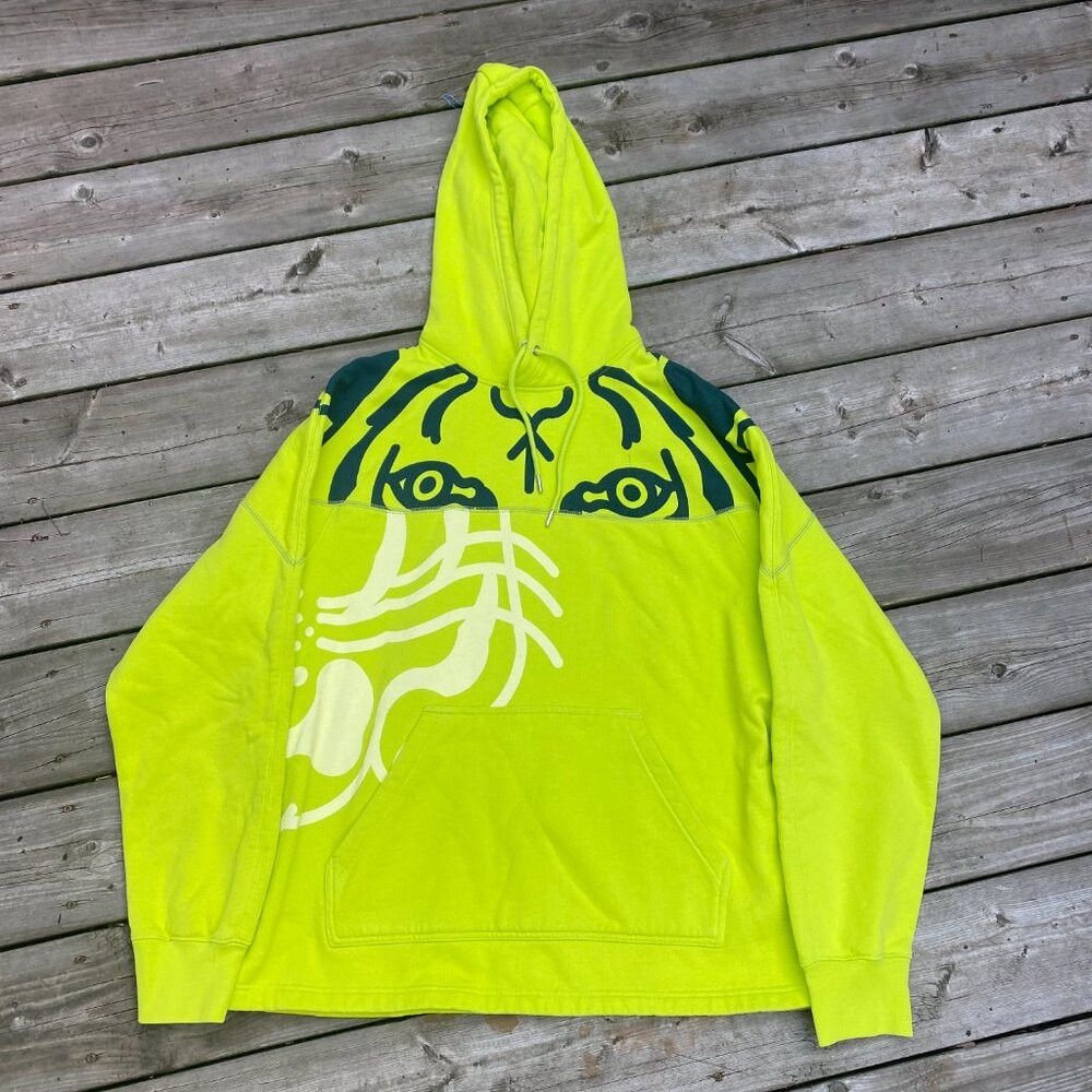 Kenzo Kenzo Paris K-TIGER Hooded Sweatshirt Green/Yellow Small Size US S / EU 44-46 / 1 - 4 Thumbnail