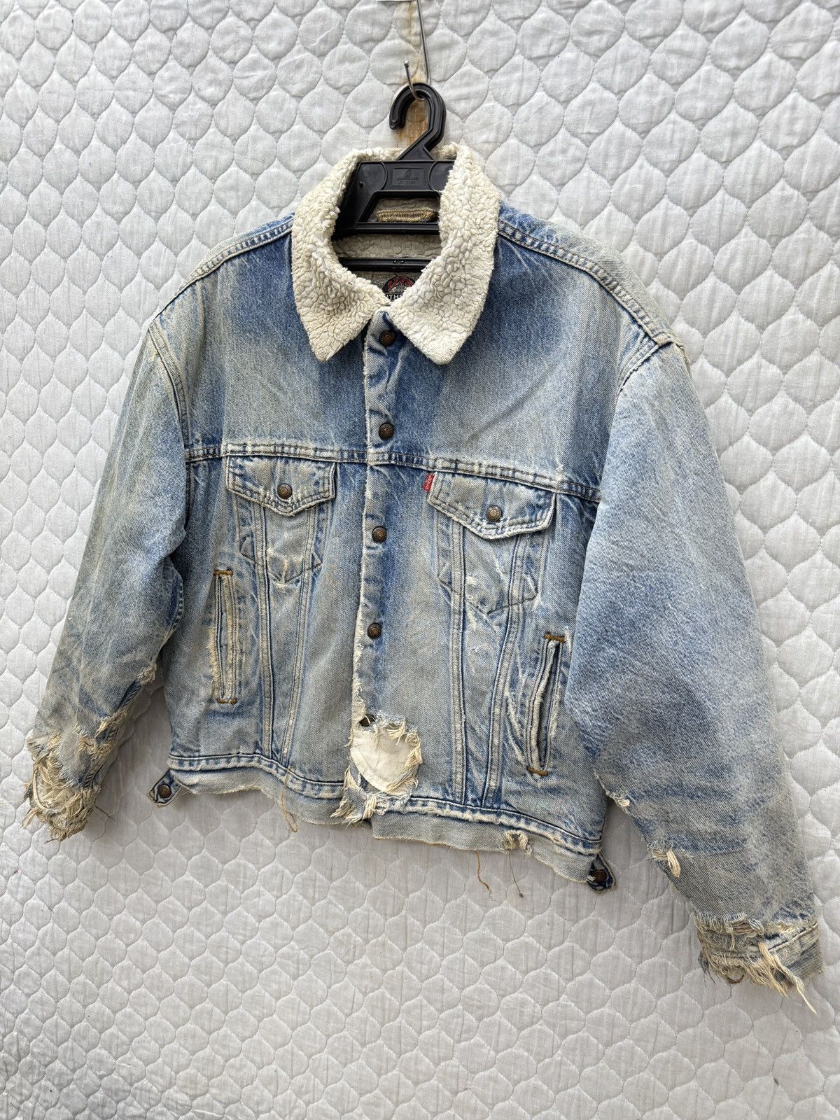 Levi's 🔥🔥💥STEALS VTG LEVIS SHERPA DISTRESSED JACKET Size US M / EU 48-50 / 2 - 3 Thumbnail