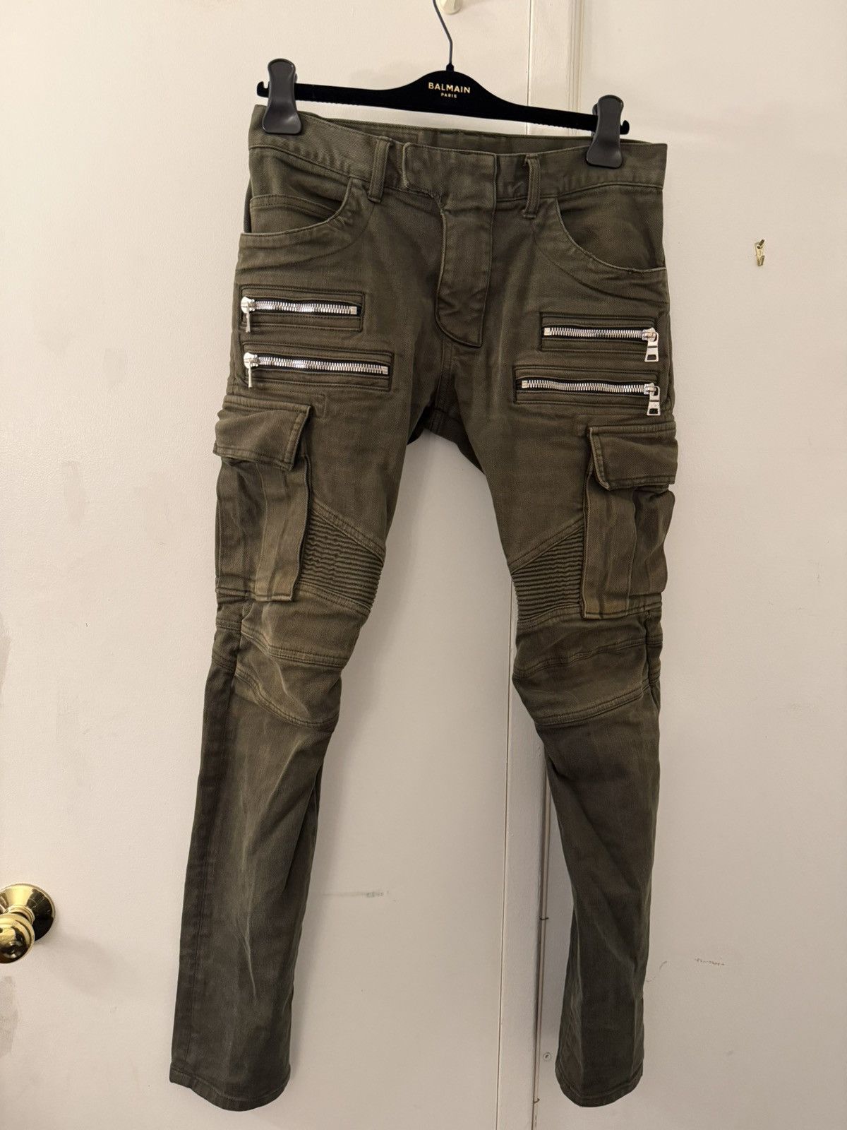 Balmain Balmain Green Cargo Denim Size US 30 / EU 46 - 1 Thumbnail