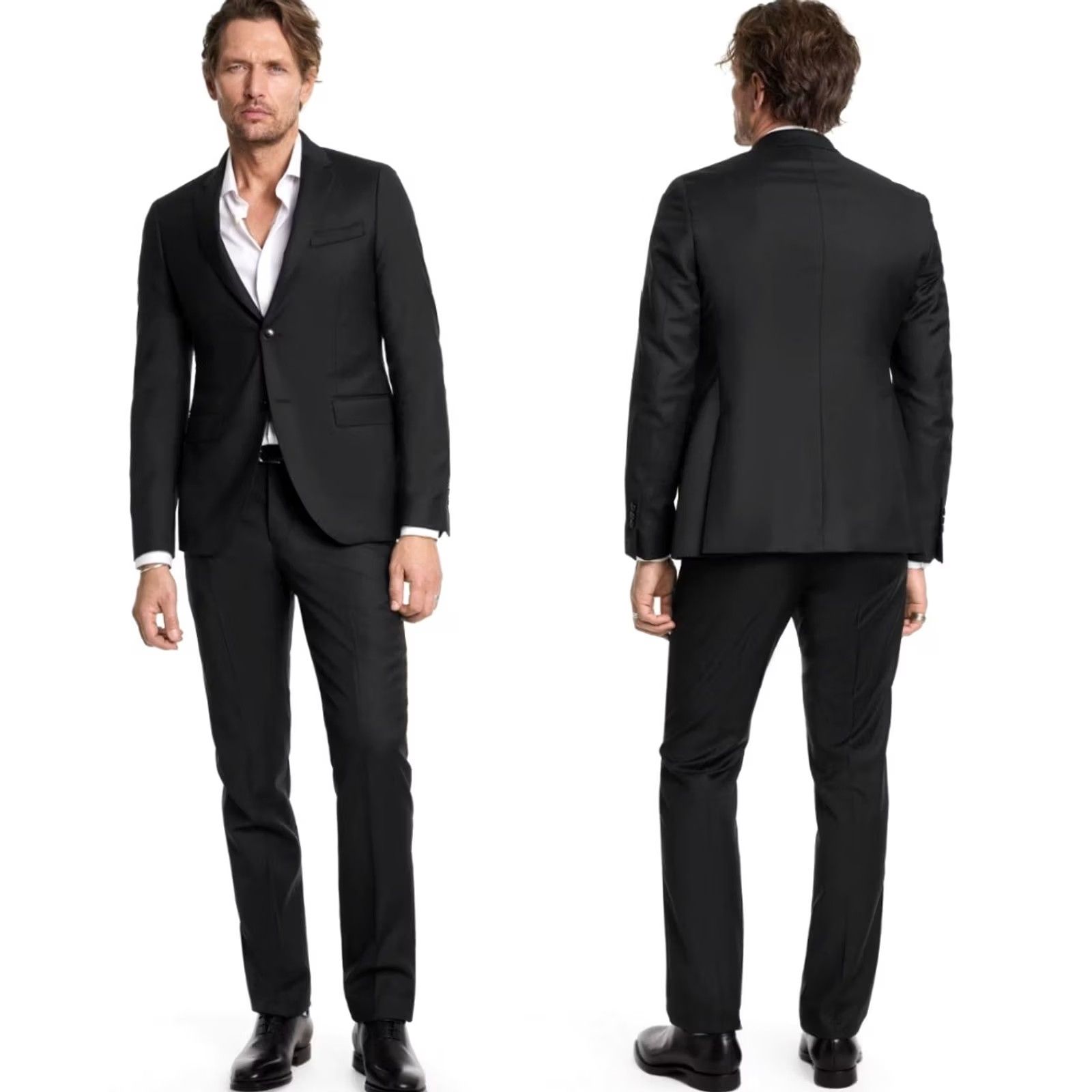 John Varvatos John Varvatos Men's Black Wool Blend Dress Pants Sz 34 Slim Straight Regular 34x30 Black Wool Polyester Elastane Dry Clean Only Size US 34 / EU 50 - 6 Thumbnail