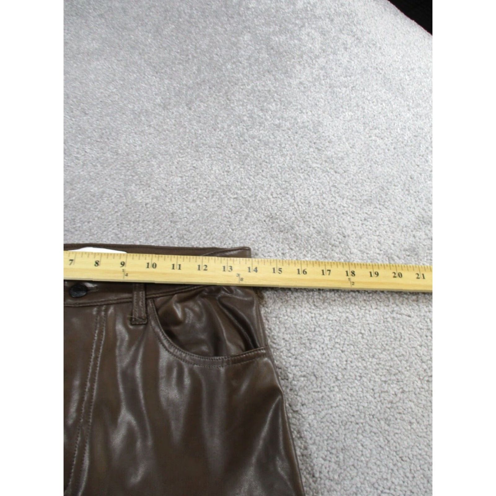 Abercrombie & Fitch Abercrombie & Fitch Pants Womens 28 Straight High Rise Brown Faux Leather Dress Pants 90s Mens? Size 28" / US 6 / IT 42 - 7 Thumbnail