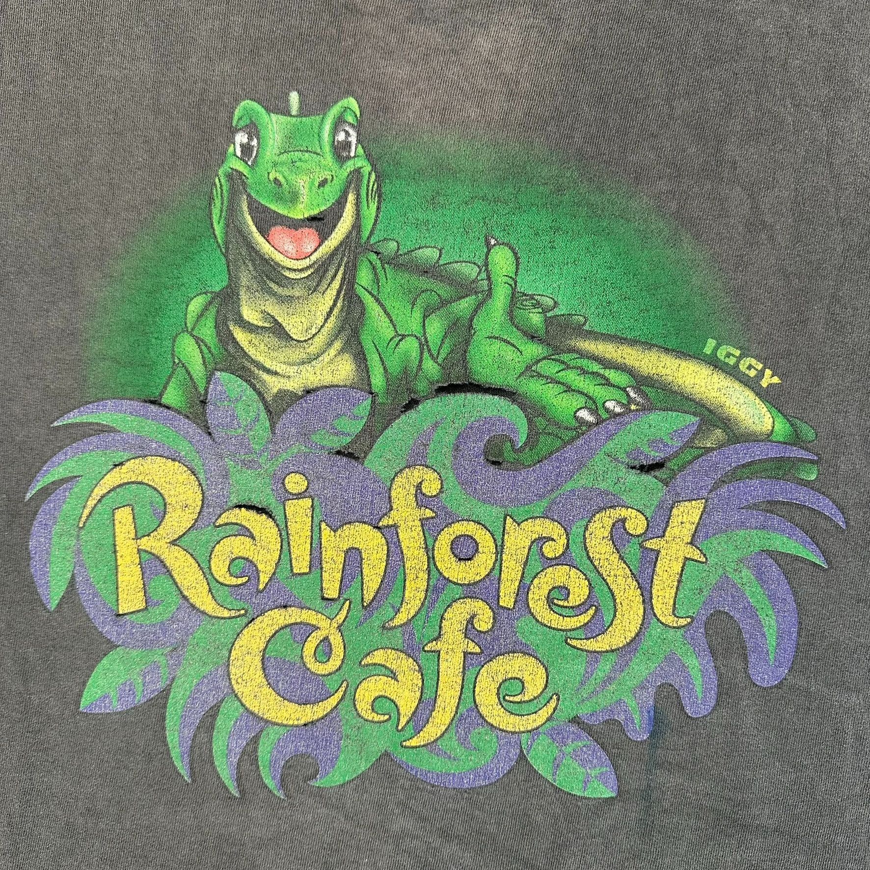 Vintage Vintage 90s Rainforest Cafe Iggy Iguana T-Shirt Grunge Faded Size US XL / EU 56 / 4 - 2 Thumbnail