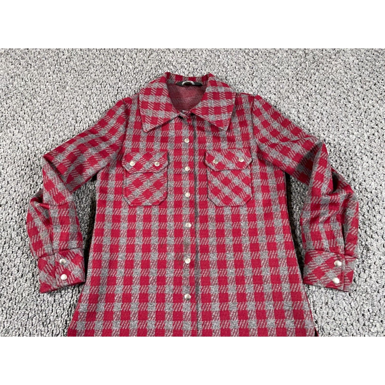Vintage VINTAGE Women's Small Red Gray Plaid Western Shirt Size S / US 4 / IT 40 - 4 Thumbnail