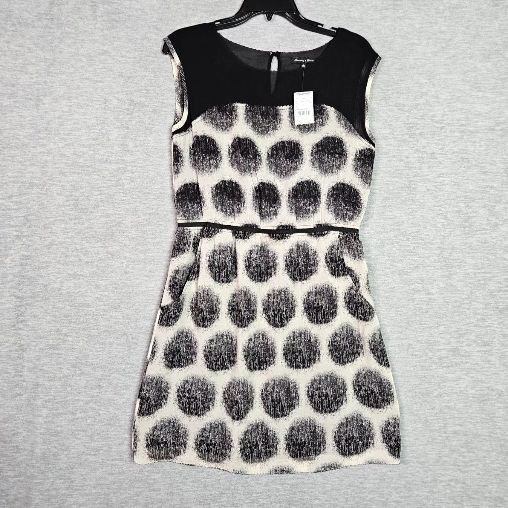 Madewell Madewell Broadway & Broome Dress Womens Size 4 Black White Polka Dot NWT Sleeveless Knee Length A-Line Silk Multicolor Pattern Party/Cocktail Casual Size S / US 4 / IT 40 - 2 Thumbnail