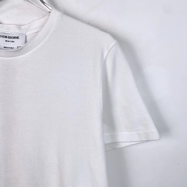 Thom Browne Thom Browne White striped cotton round-neck short-sleeved T Size US XXS / EU 40 - 3 Thumbnail
