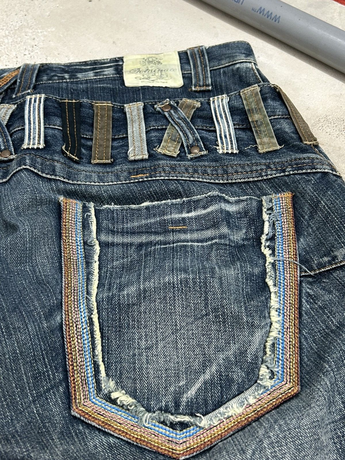 Japanese Brand Vintage Dominate Double Waist Whisker Clawn Mark Distressed Size US 35 - 16 Thumbnail