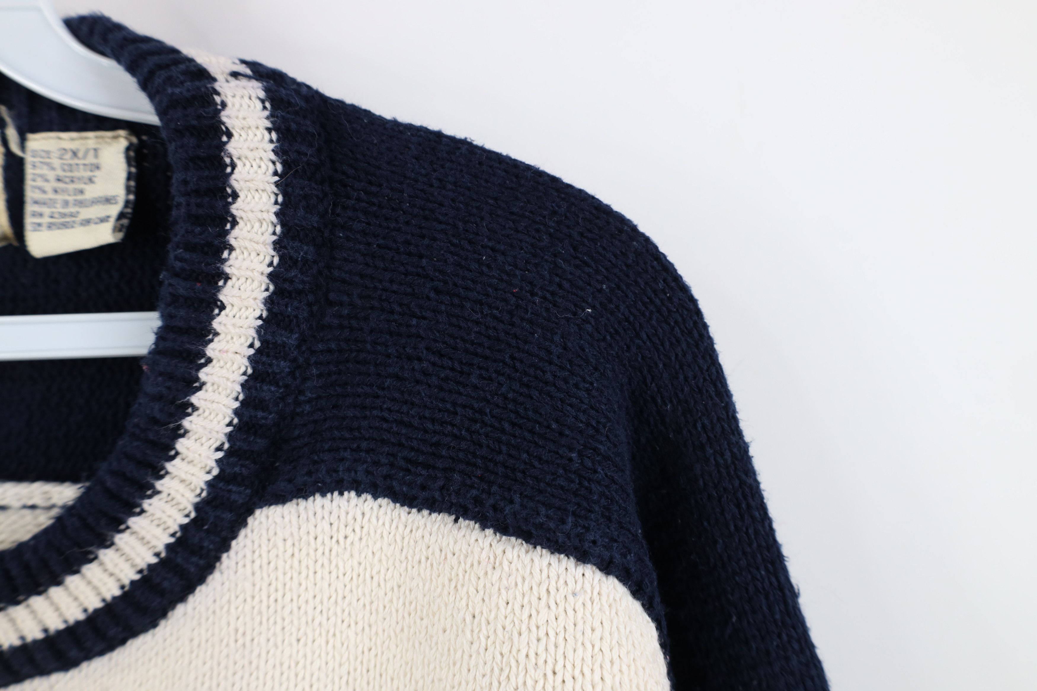 Vintage Vintage 90s Streetwear USA Flag Knit Crewneck Sweater Size US XXL / EU 58 / 5 - 9 Thumbnail