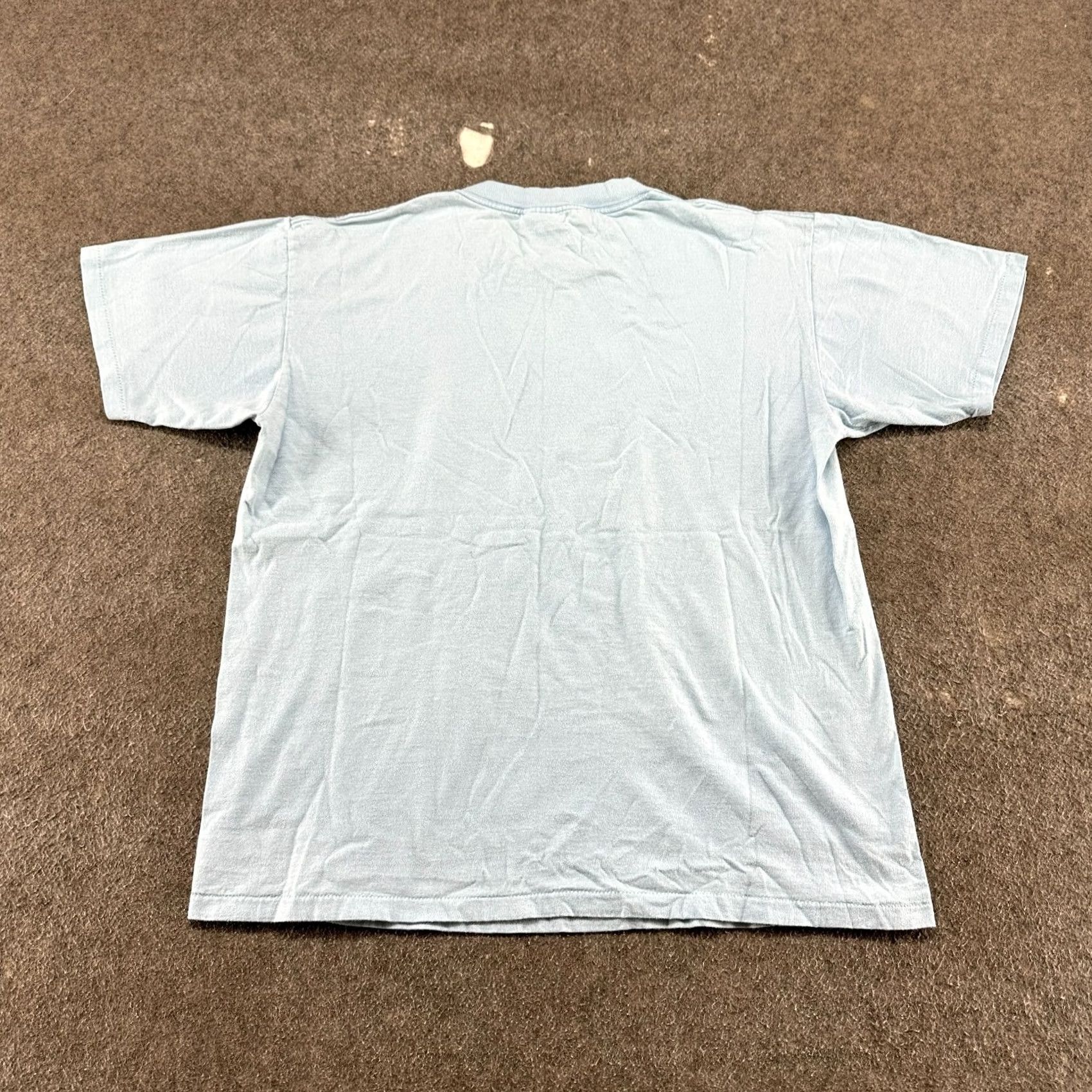 Vintage VINTAGE Oneita Carhartt Peace Blue T-Shirt Mens L Crew Neck 90s Short Sleeve Knit Cotton Polyester Size US L / EU 52-54 / 3 - 4 Thumbnail