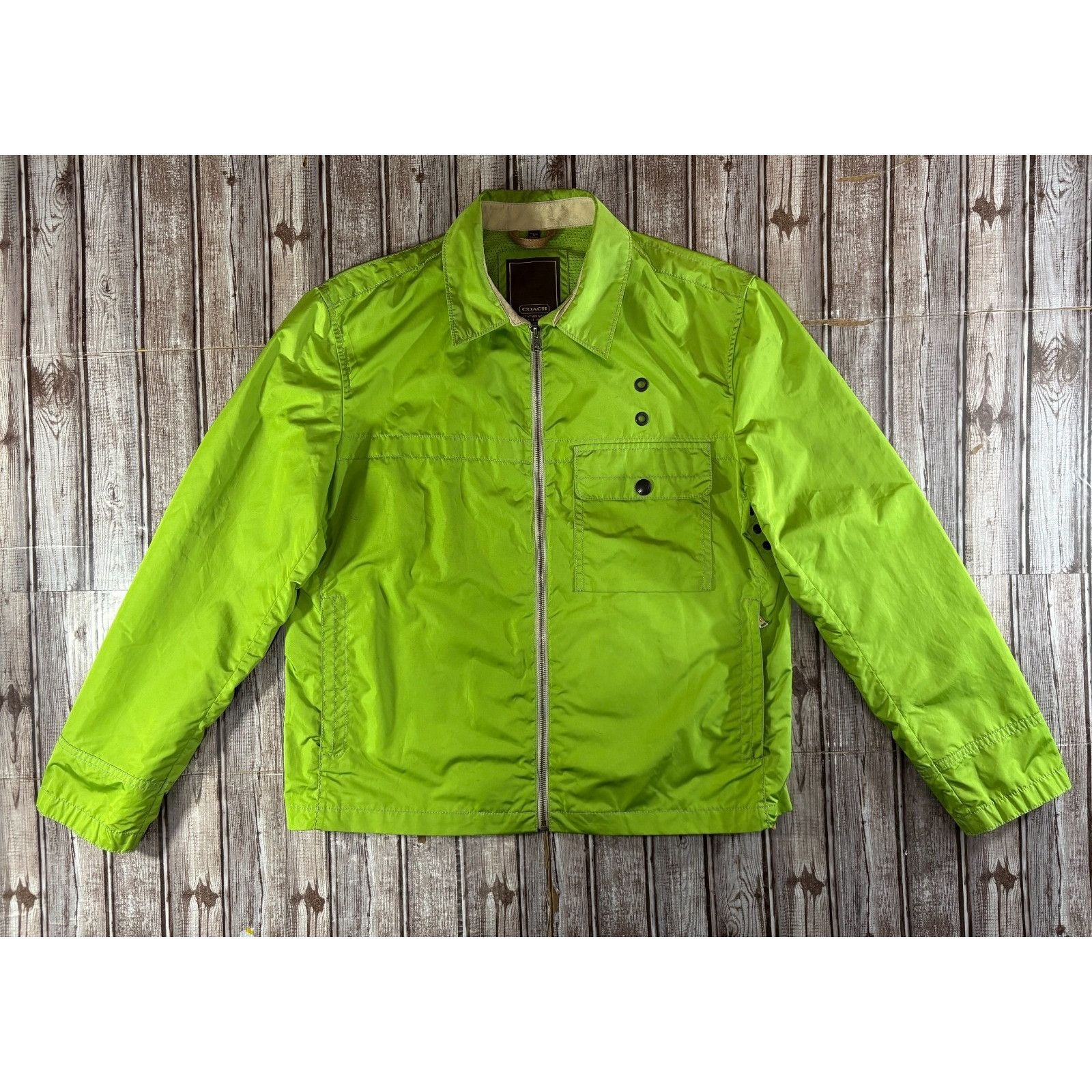 Coach Coach Leatherware full zip Jacket size M color Green Size US M / EU 48-50 / 2 - 1 Thumbnail