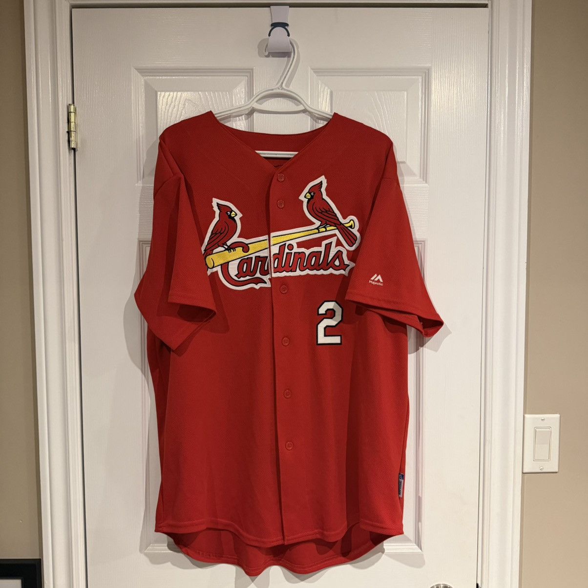 Majestic St. Louis Cardinals Majestic Jersey Red Mens L MLB Vintage Size US L / EU 52-54 / 3 - 9 Thumbnail