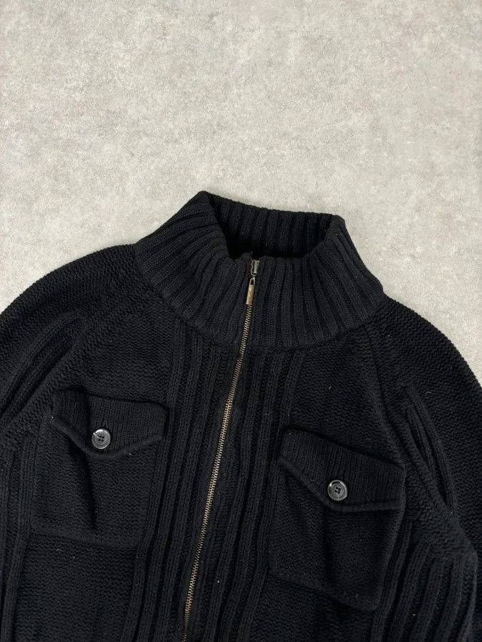 Just Cavalli 2010s Cavalli Black Wool Multi-Pocket Cargo Zip-up Sweater Size US L / EU 52-54 / 3 - 4 Thumbnail
