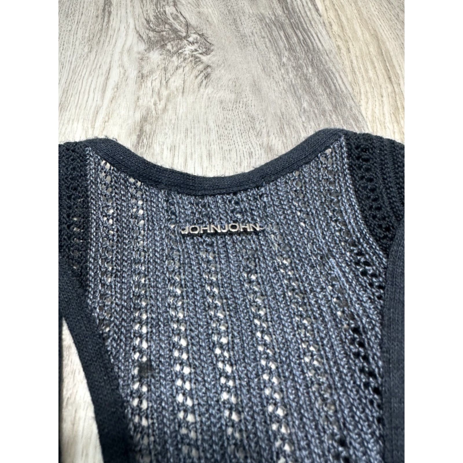 Vintage John John Black Gray Tricot Dress Fit & Flare Sleeveless Deep V-Neck Lined Sz S Womens Party/Cocktail Casual Size S / US 4 / IT 40 - 6 Thumbnail
