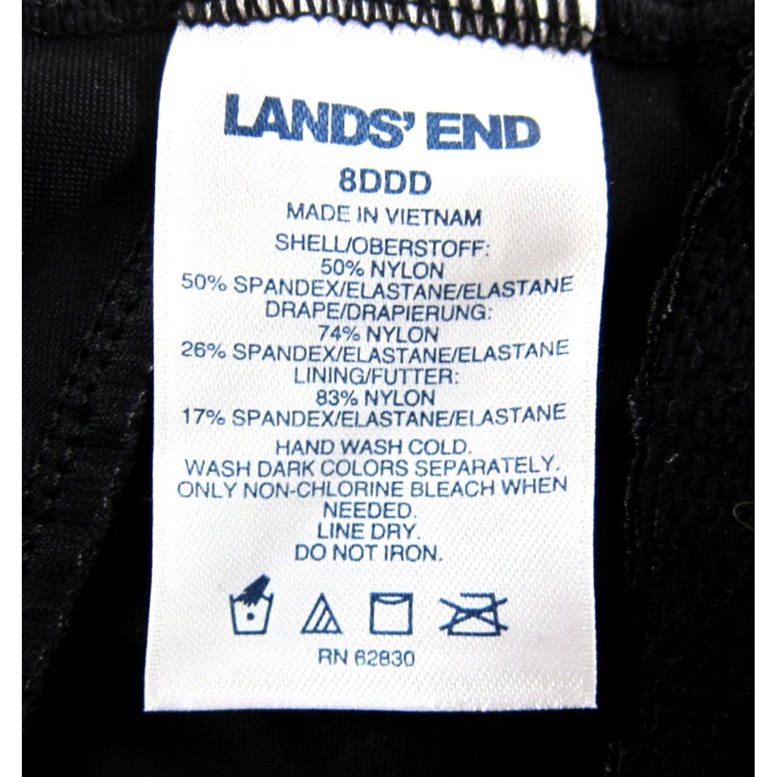 Lands' End Lands' End Black Ruched Built In Bra Slimming One Piece Swimsuit 8DDD Womens Navy? Size ONE SIZE - 4 Thumbnail