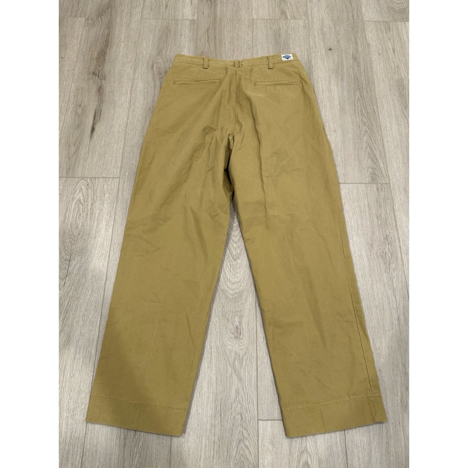 Doublet non-stock mfg Chino Pants Men 31x29 Beige Cotton Pleated 1930s IVY Style High Rise Trousers - Khaki Size US 31 - 6 Thumbnail