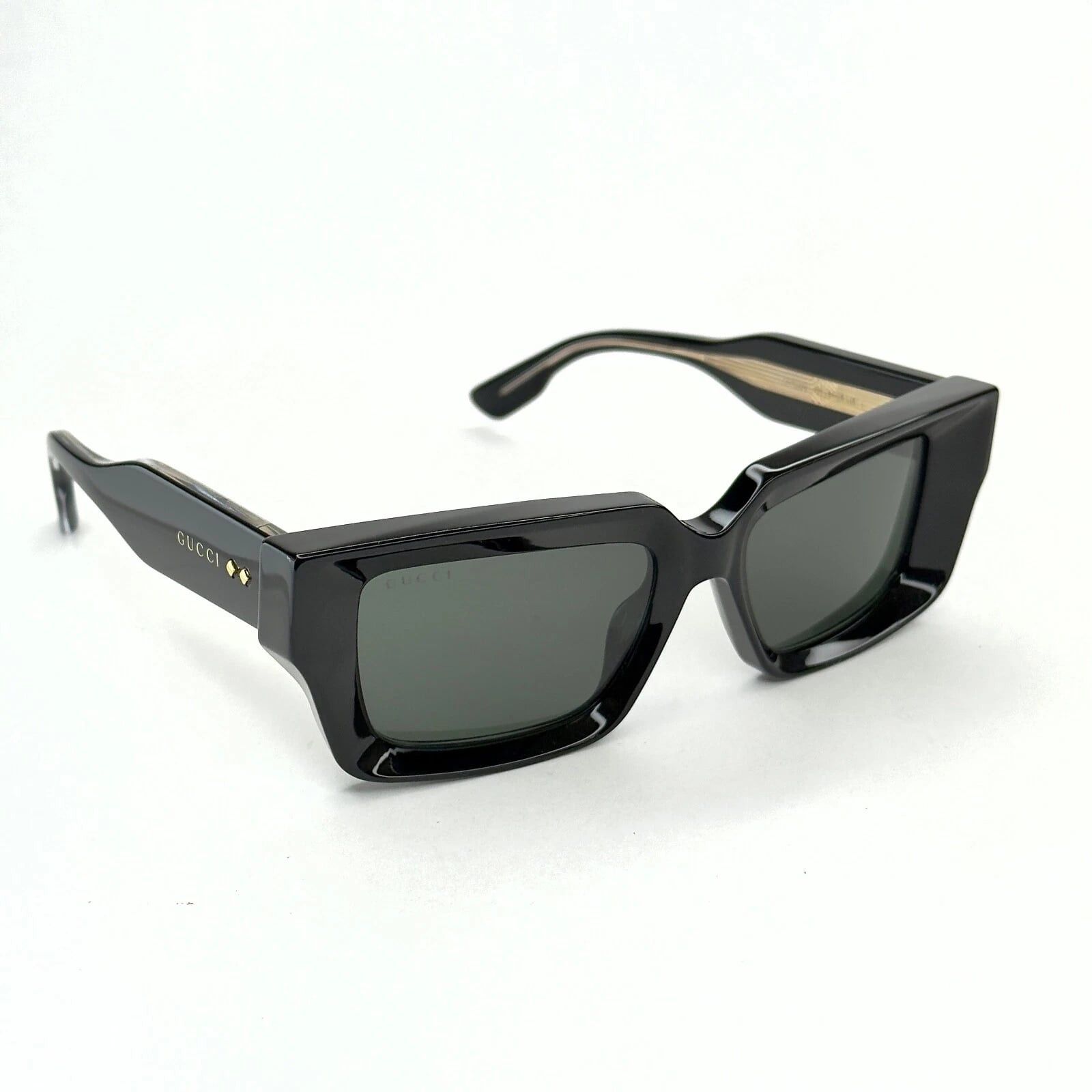 Gucci GUCCI 1529 Shiny Black Narrow Gg1529S Unisex Sunglasses 001 Size ONE SIZE - 4 Thumbnail