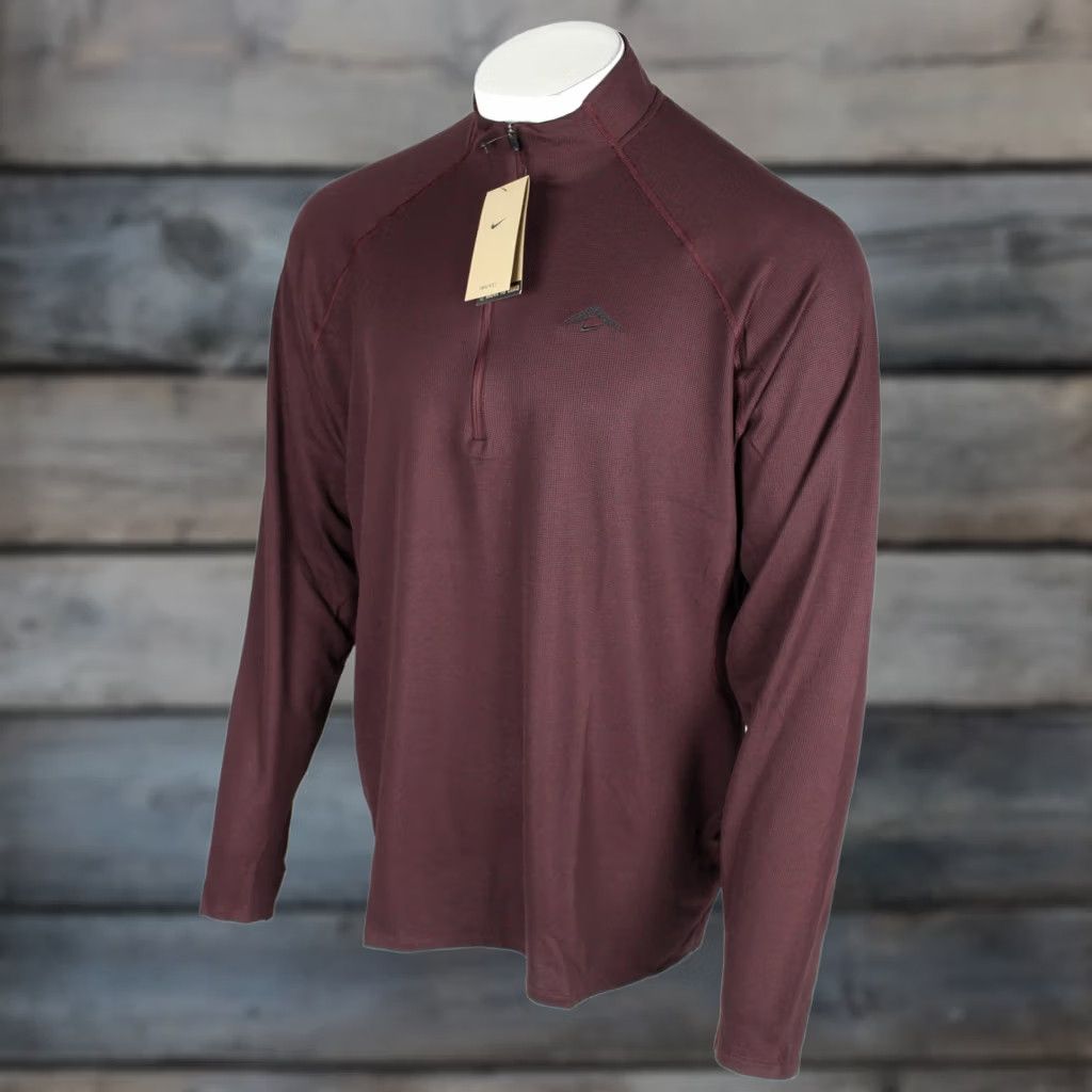 Nike Nike Men's Trail Dri FIT 1/2 Zip Mid Layer Top Long Sleeve XXL Burgundy Size US XXL / EU 58 / 5 - 1 Thumbnail