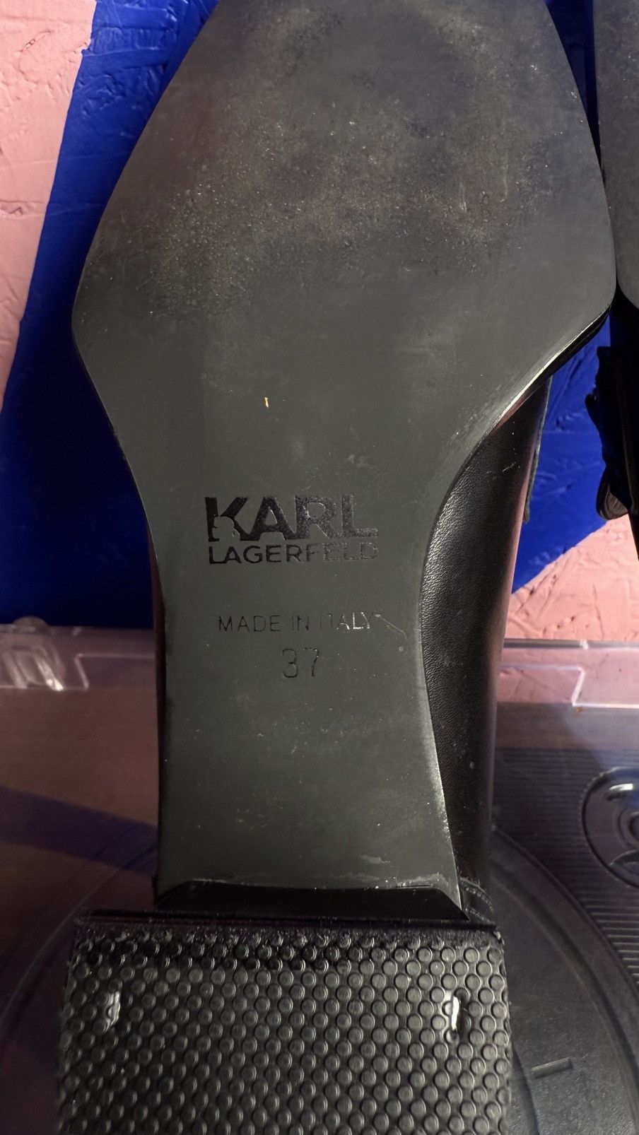Karl Lagerfeld Karl Lagerfeld Square Toe Logo Heels / Loafers Size US 7 / IT 37 - 12 Thumbnail