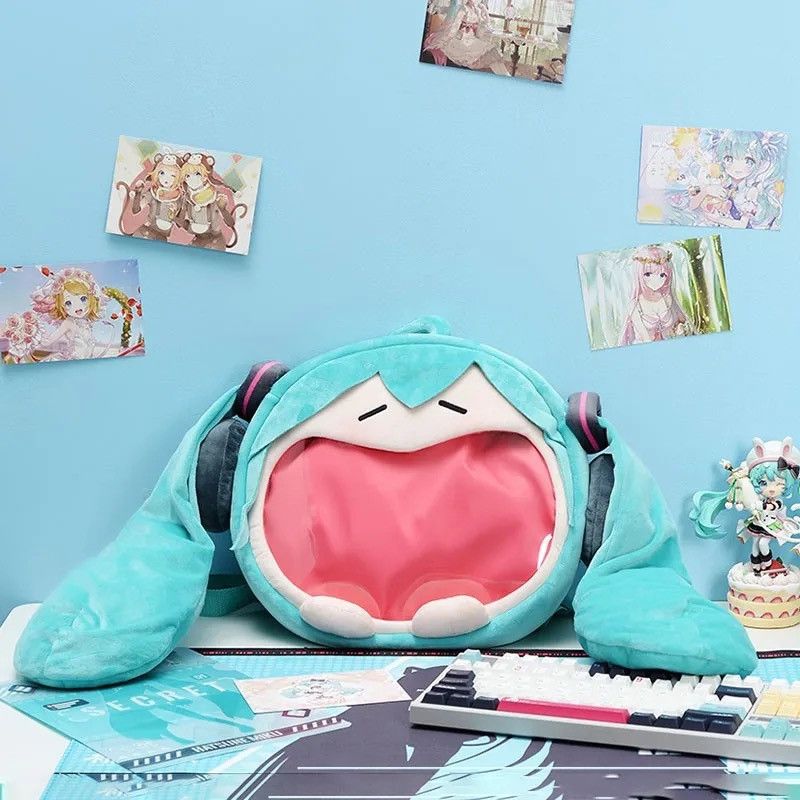 Vintage Kawaii Anime Hatsune Miku Cosplay Plush Backpack Size ONE SIZE - 4 Thumbnail