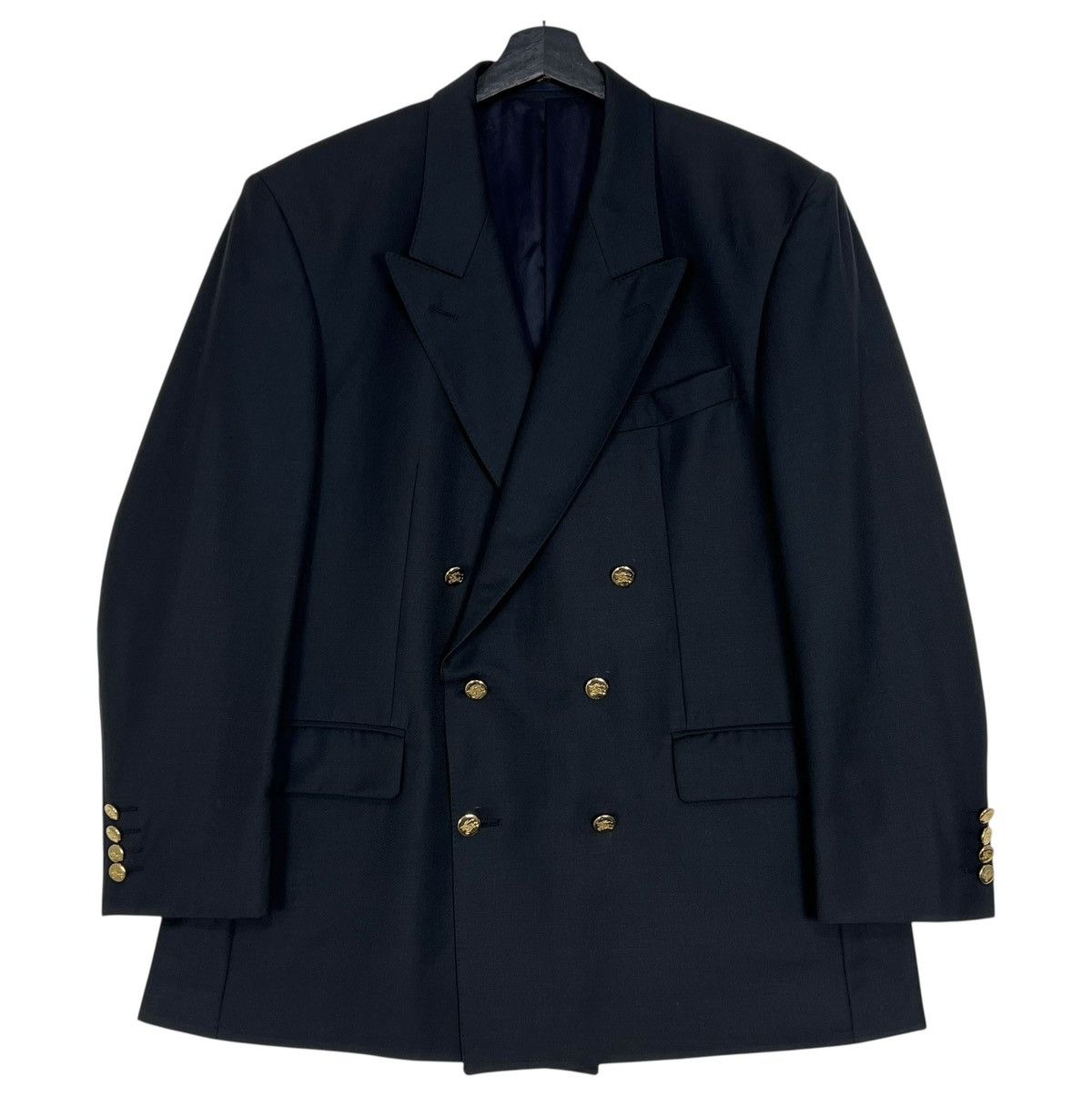 Burberry Burberry Double Breasted Navy Blazer Gold Button 42R Size US L / EU 52-54 / 3 - 1 Thumbnail