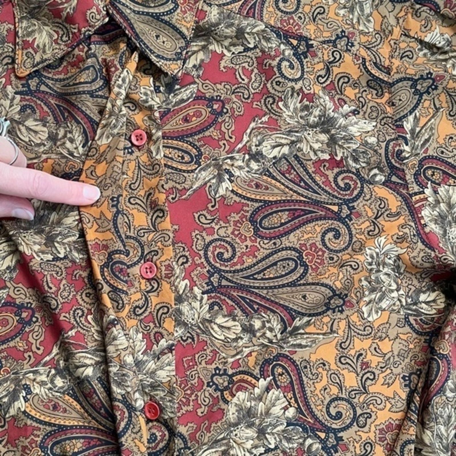 Bill Blass Bill Blass Vintage Paisley Puff Sleeve Blouse Size XL / US 12-14 / IT 48-50 - 6 Thumbnail