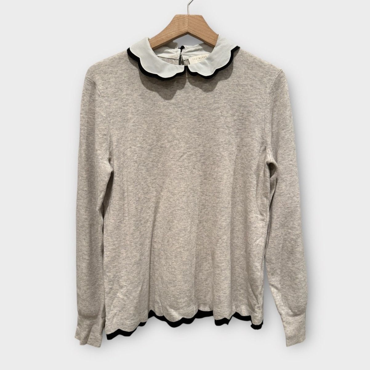 Ted Baker Ted Baker London Lheo Scallop Detail Layered Sweater Size 3 Size M / US 6-8 / IT 42-44 - 1 Thumbnail