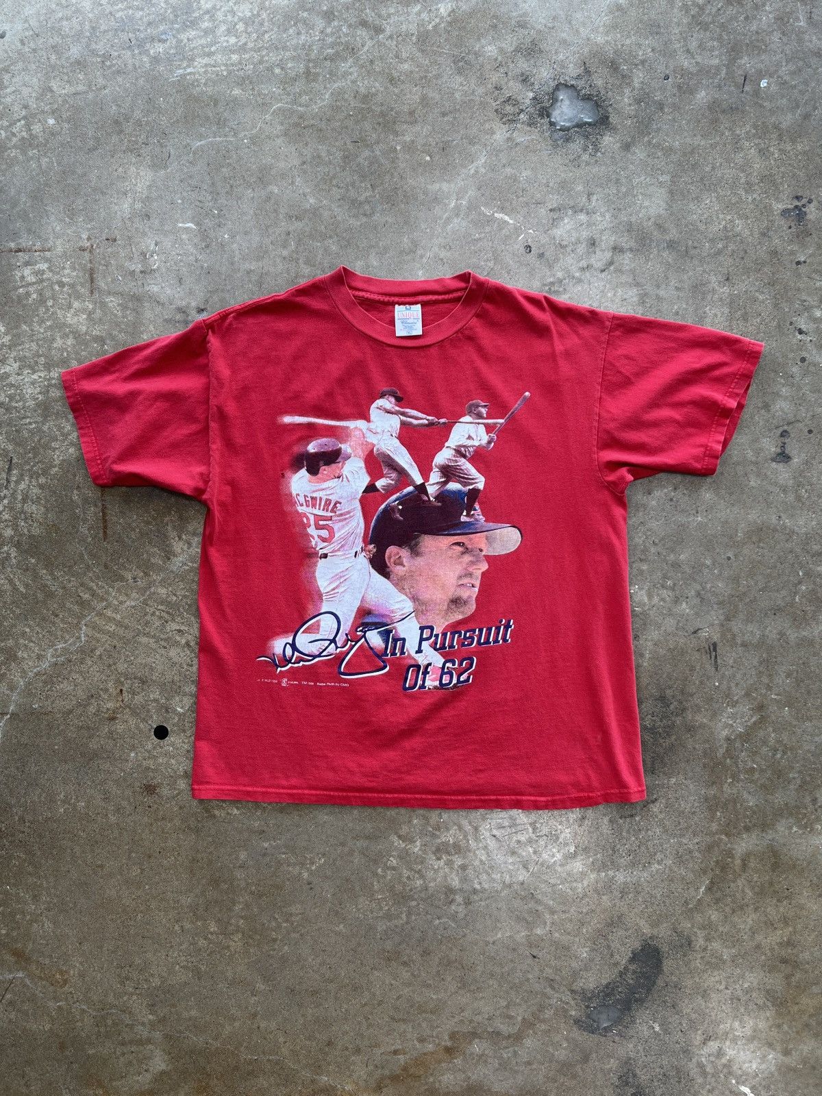 MLB Vintage 1998 Mark McGwire In Pursuit of 62 Homerun Tee XL Size US XL / EU 56 / 4 - 2 Thumbnail
