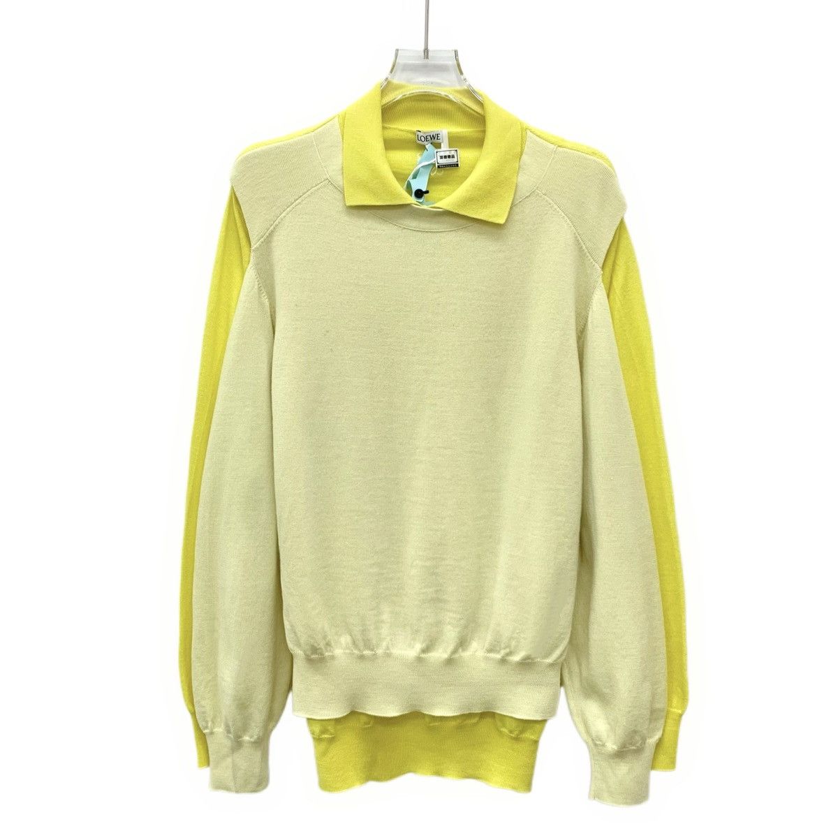Loewe Loewe Yellow Logo Embroidered Wool Knit Sweater K26WX Size L / US 10 / IT 46 - 1 Thumbnail