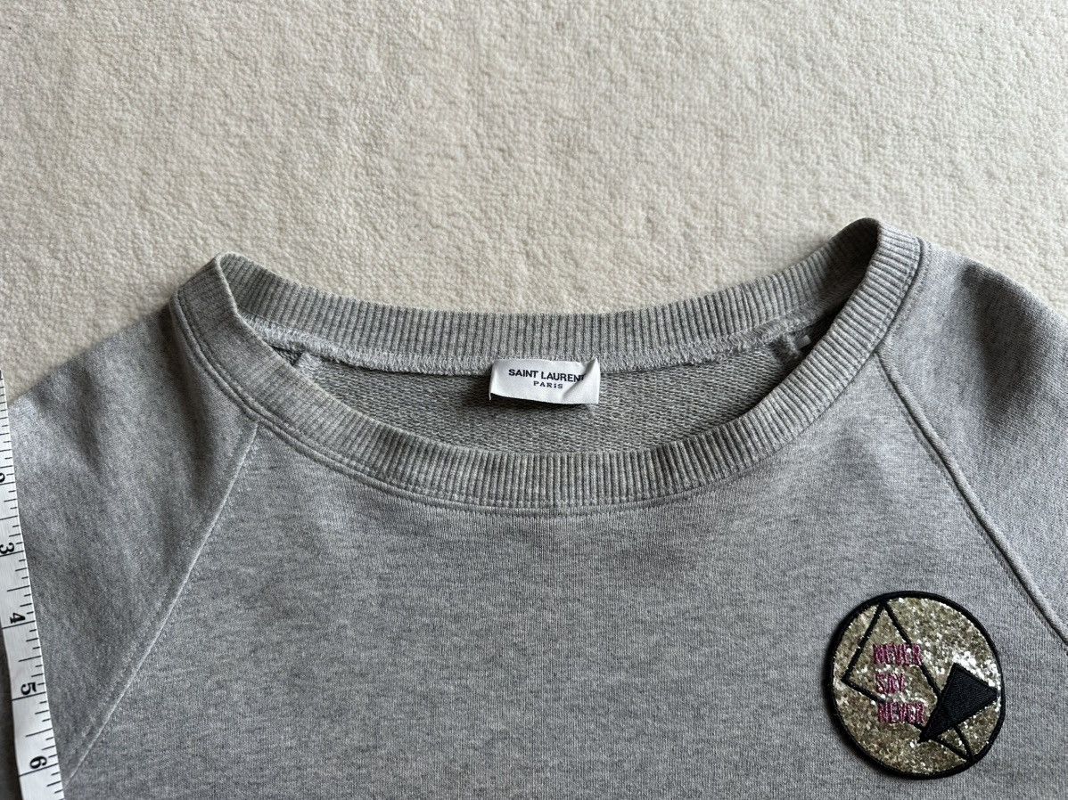 Saint Laurent Paris Saint Laurent glitter patch grey sweater sweatshirt crew XL Size US XL / EU 56 / 4 - 17 Thumbnail