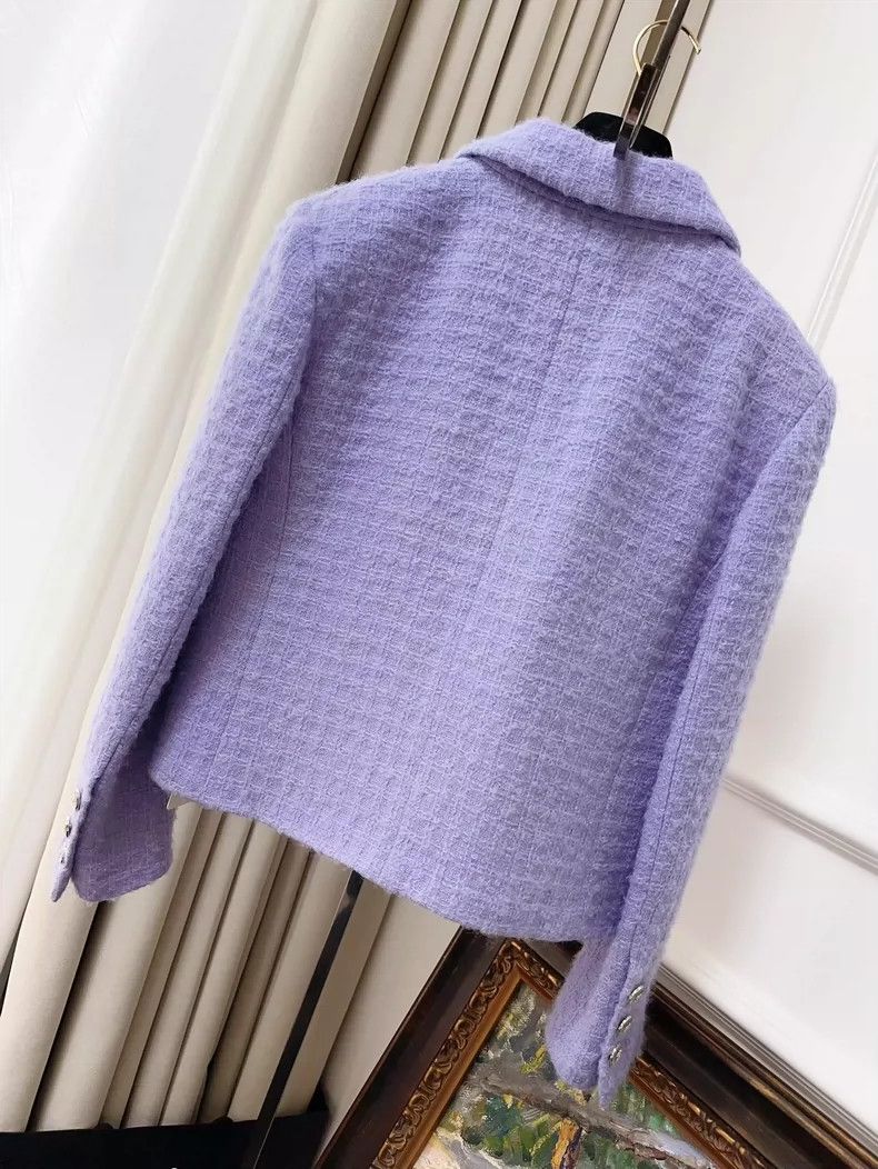 Chanel Chanel 21K autumn and winter show purple taro purple lapel Size XS / US 0-2 / IT 36-38 - 2 Thumbnail