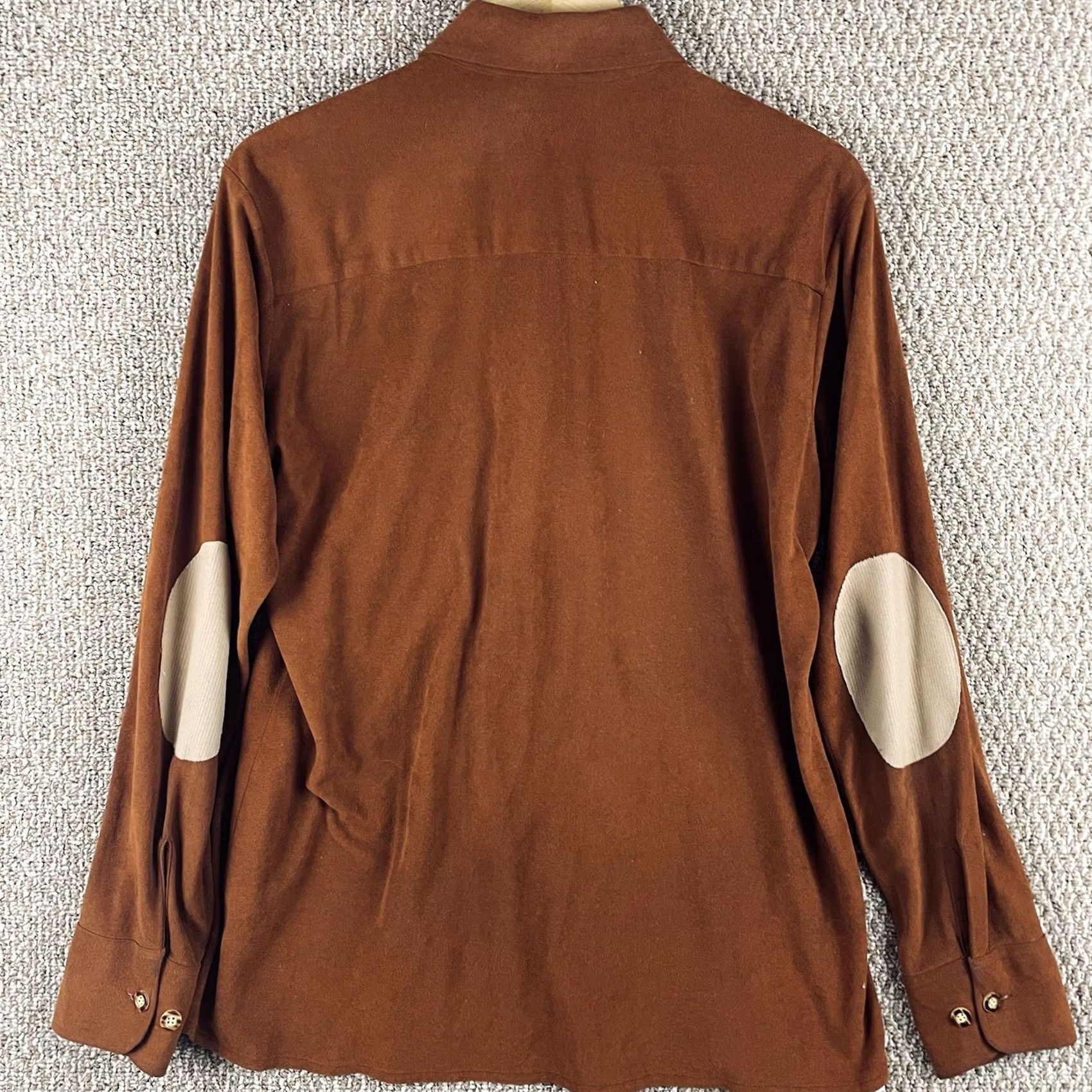 JCPenney VINTAGE Penneys Shirt Men L Faux Suede Dagger USA Disco Rockabilly T464 Size US L / EU 52-54 / 3 - 2 Thumbnail