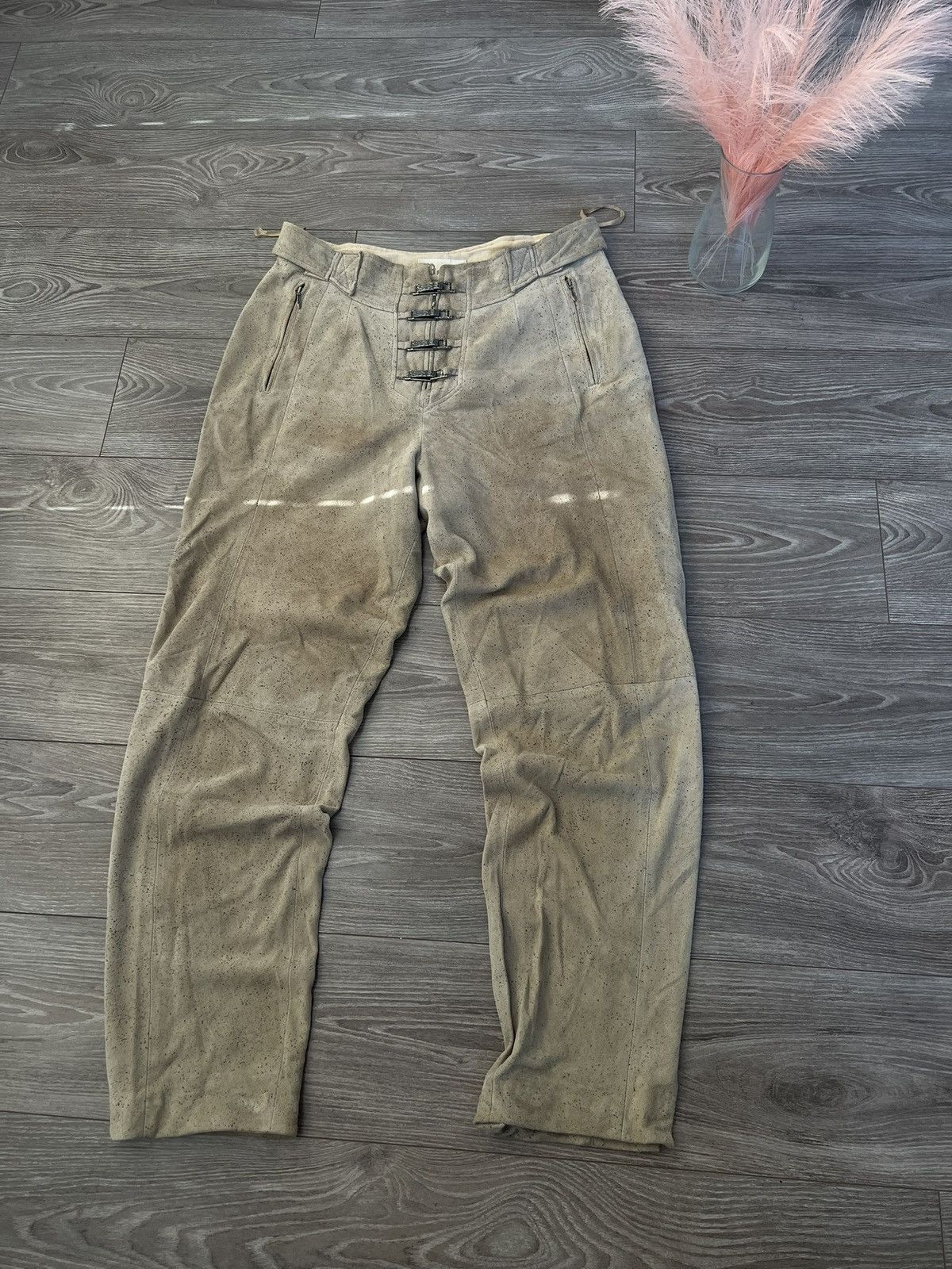 Leather ‼️Hand Made Leather Riding Casual Made in Italy Ykk Pants‼️ Size US 34 / EU 50 - 1 Thumbnail