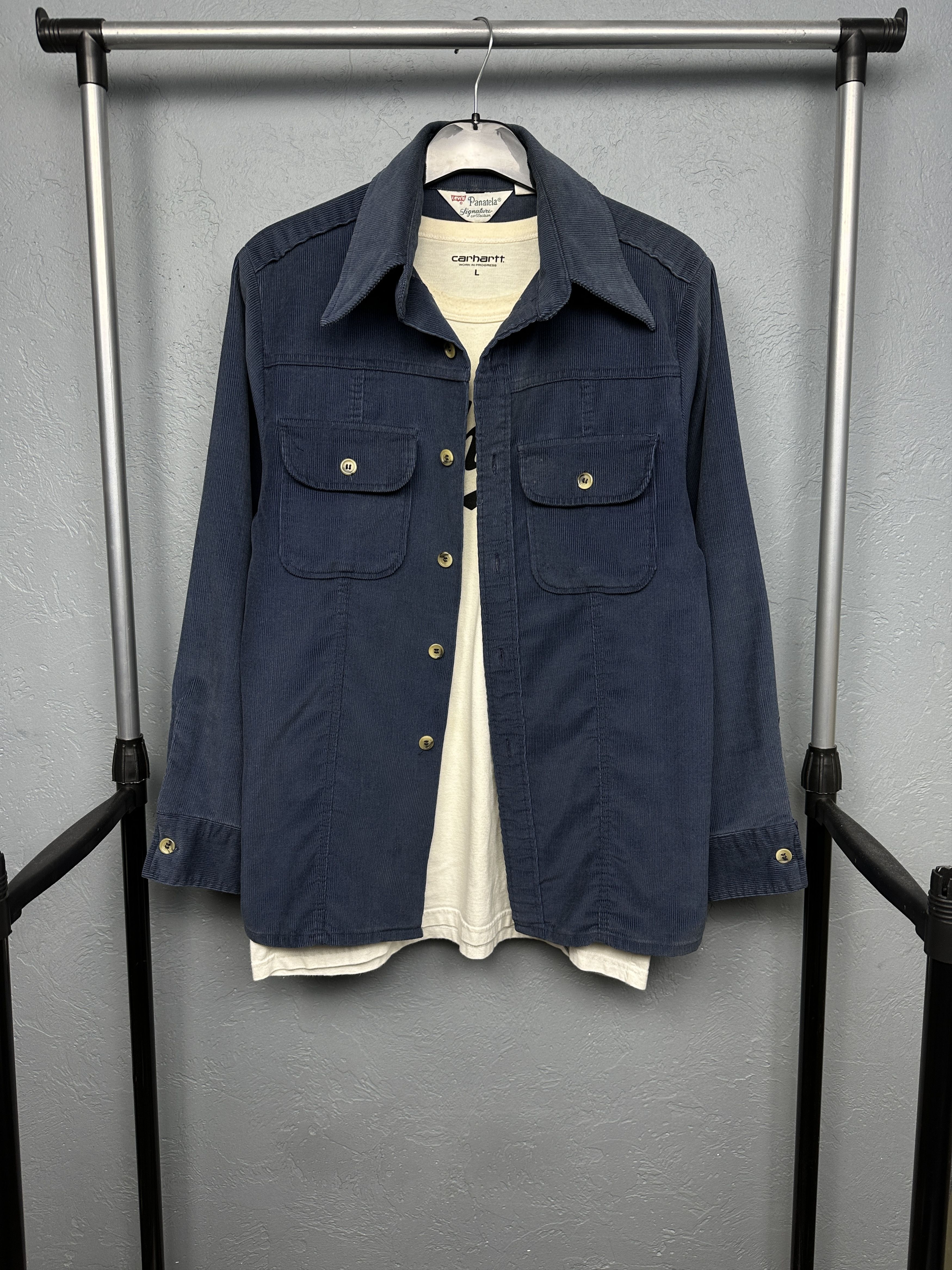 Levi's Levi's Panatela 70s Vintage Mens Corduroy Flannel Shirt Size US M / EU 48-50 / 2 - 1 Thumbnail