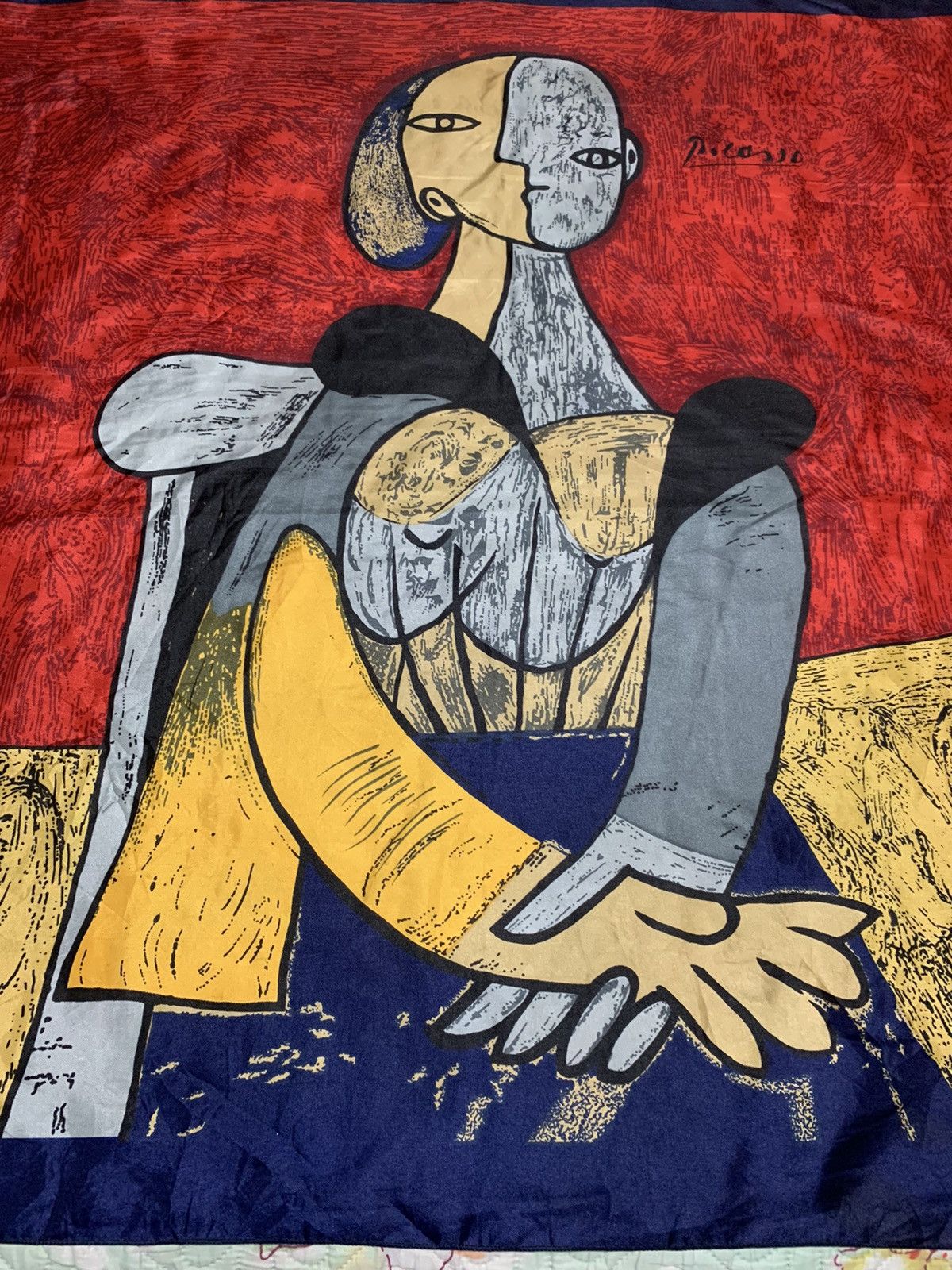 Vintage Vintage Picasso 90's Art Deco Scarf Size ONE SIZE - 5 Thumbnail