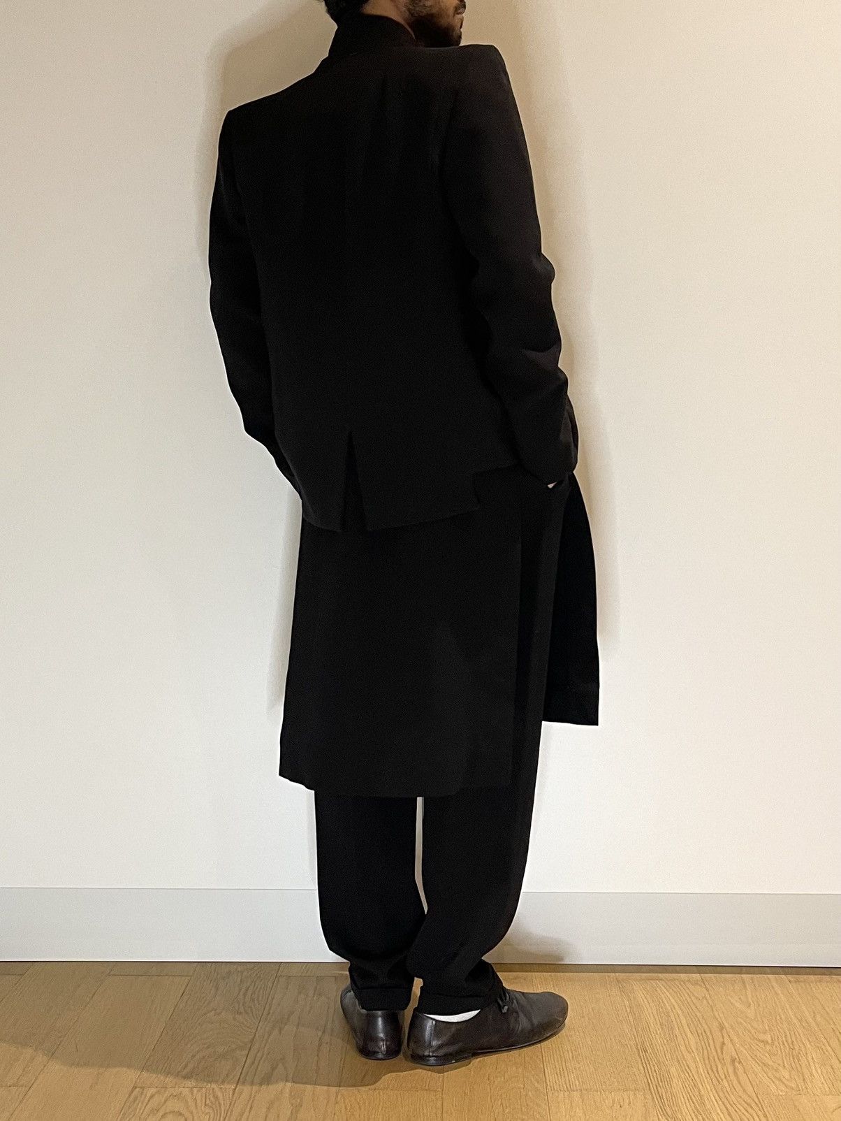 Dries Van Noten Dries Van Noten Black Mixed Wool Hybird Skirt Trousers Size US 30 / EU 46 - 17 Thumbnail