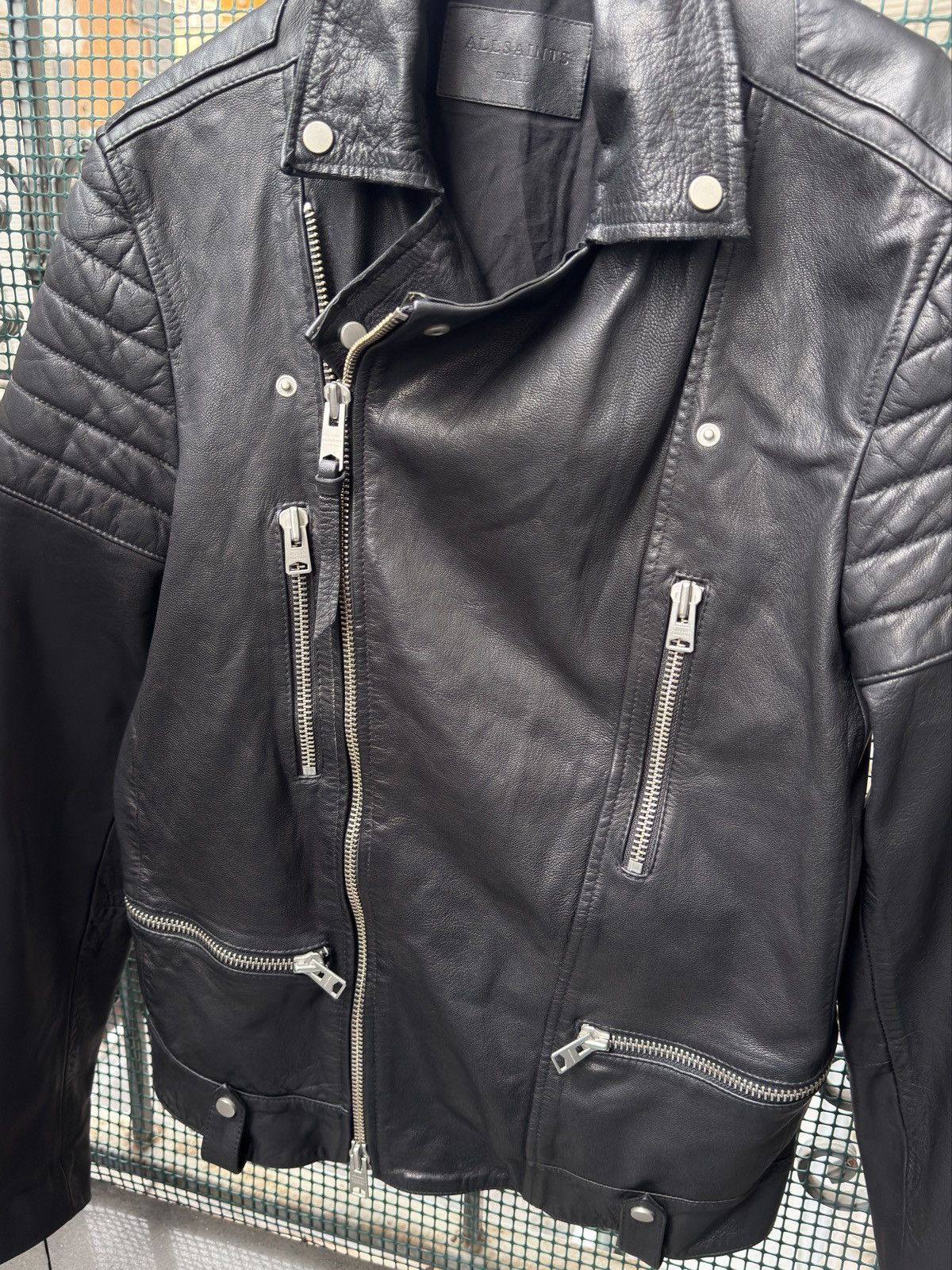 Allsaints AllSaints Lamb Leather Jacket Mens Small Black Bales Biker Size US S / EU 44-46 / 1 - 3 Thumbnail