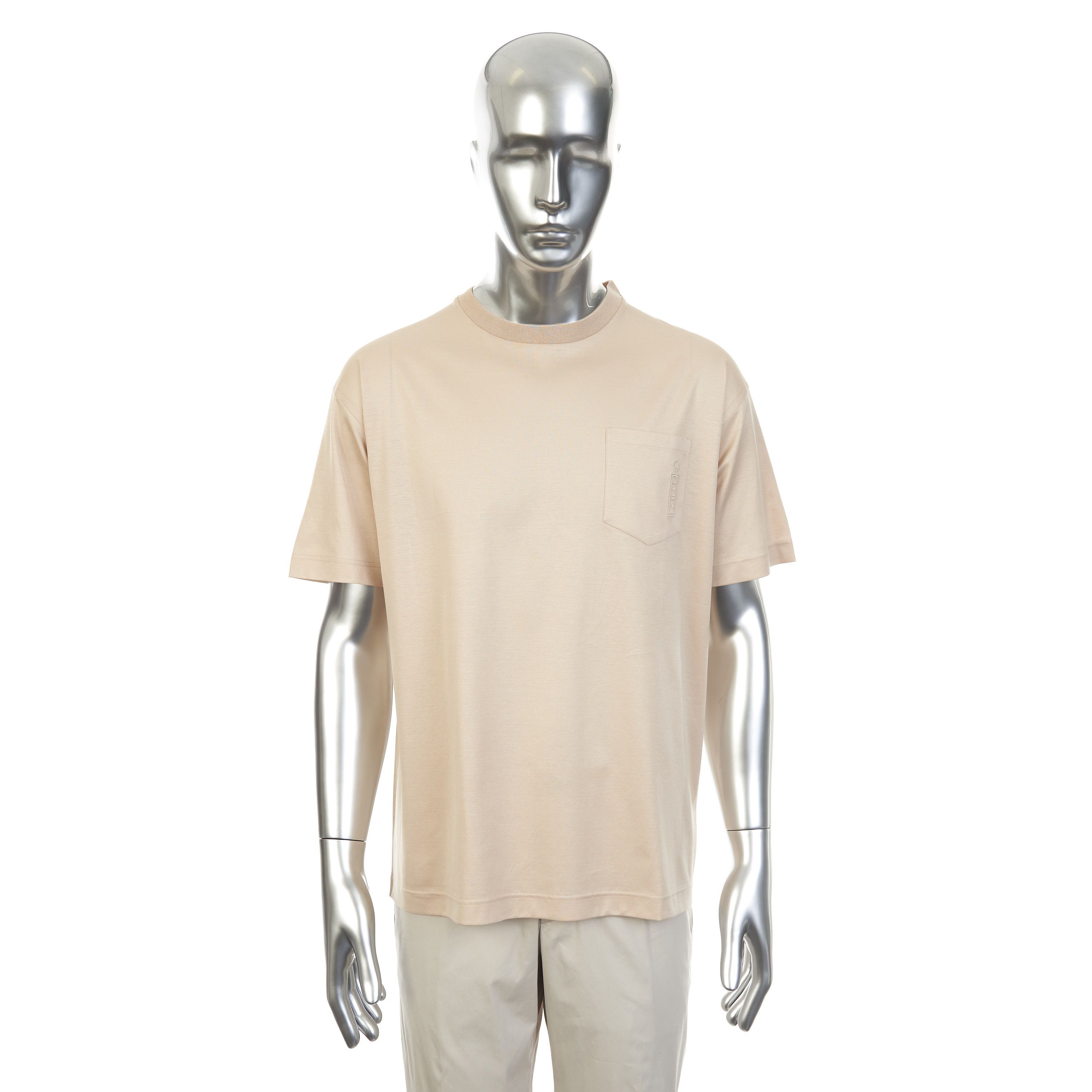 Zilli Sand Zilli Chest Pocket Cotton T-Shirt Size US M / EU 48-50 / 2 - 1 Thumbnail