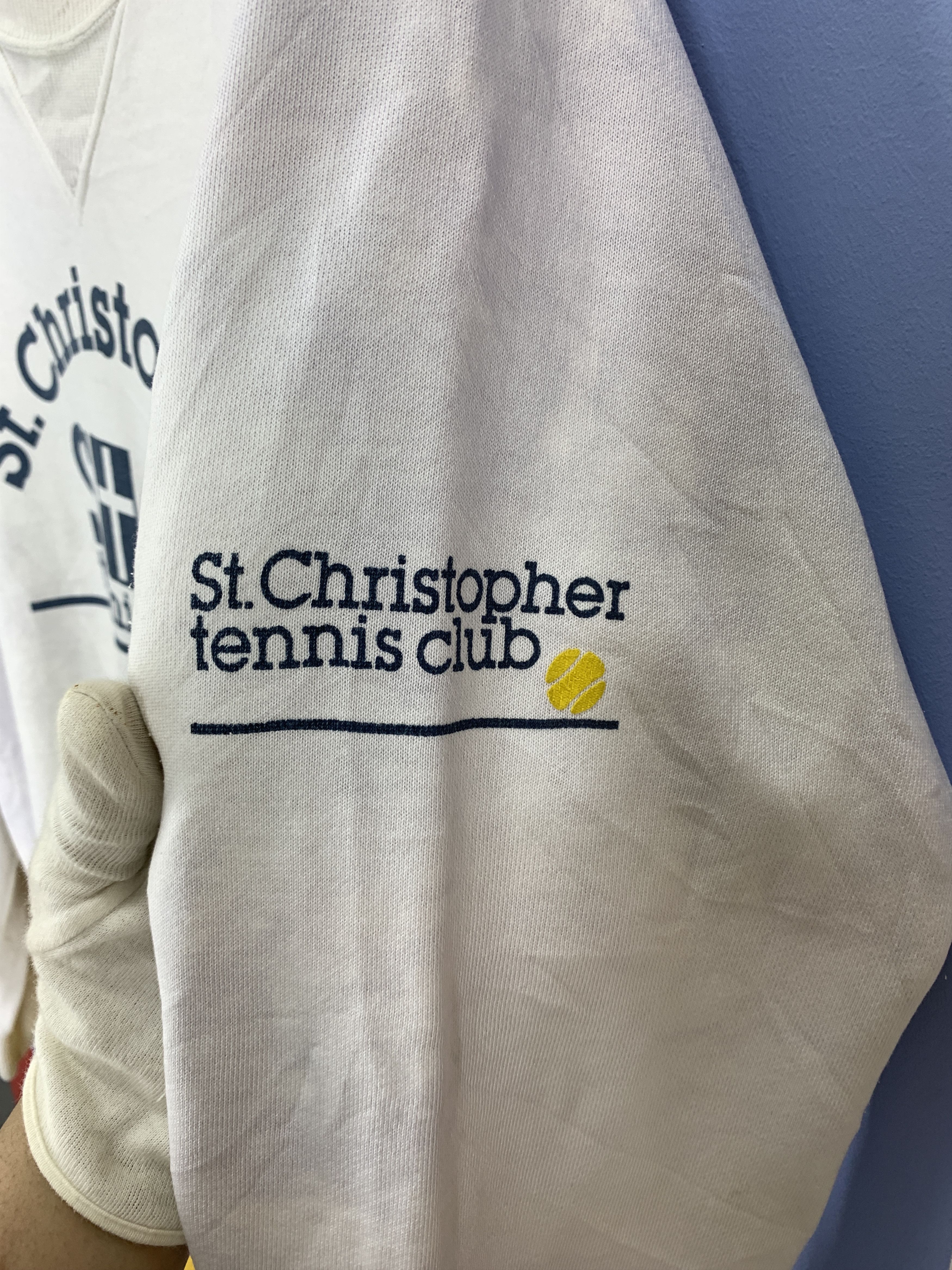 Vintage Vintage ST. CHRISTOPHER TENNIS CLUB Sweatshirt #2144/18 Size US L / EU 52-54 / 3 - 3 Thumbnail