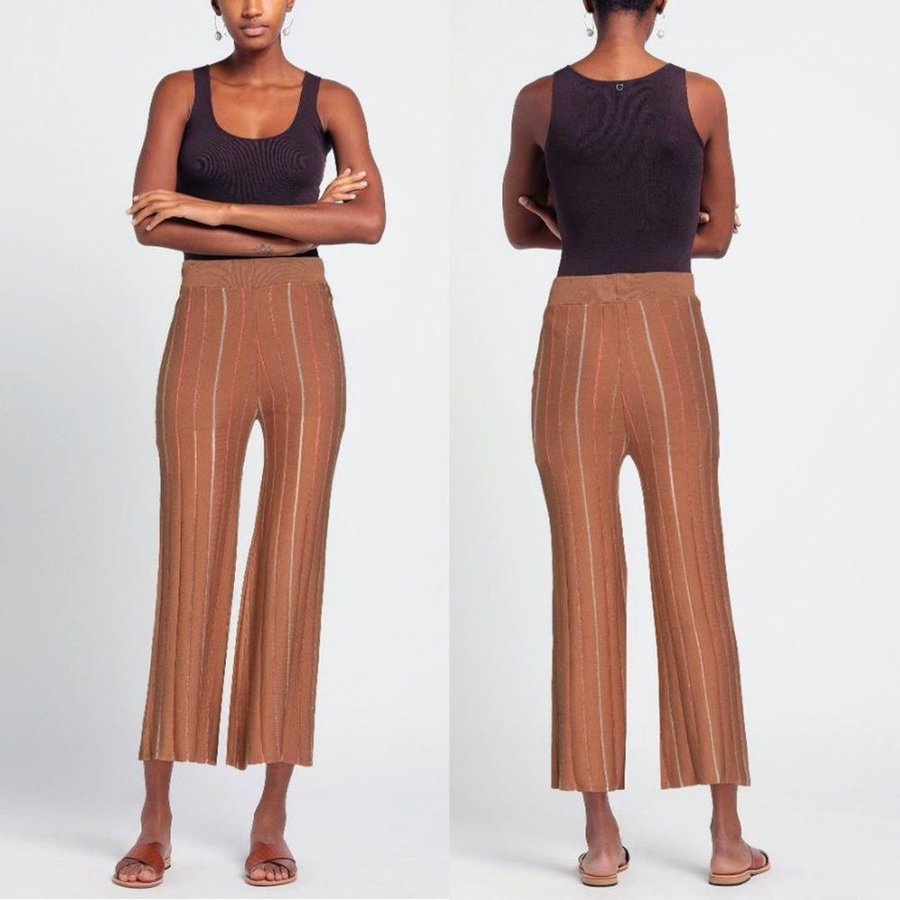 Other NWT New LUCKYLU Milano $211 Boho Brown Knit Pants Size S Size 28" / US 6 / IT 42 - 1 Thumbnail