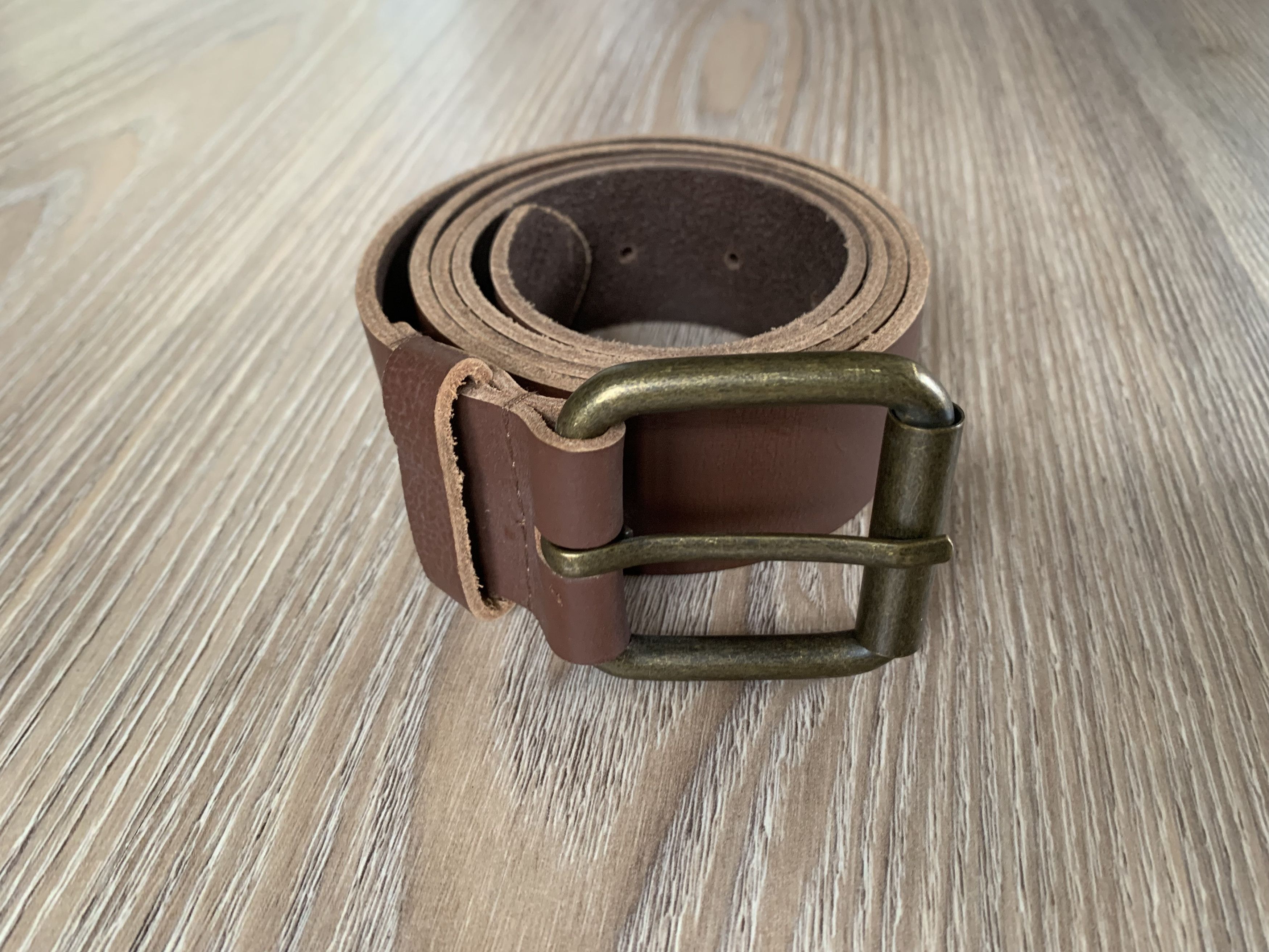 Handmade Brown Classic Genuine Leather Belt Size ONE SIZE - 2 Thumbnail