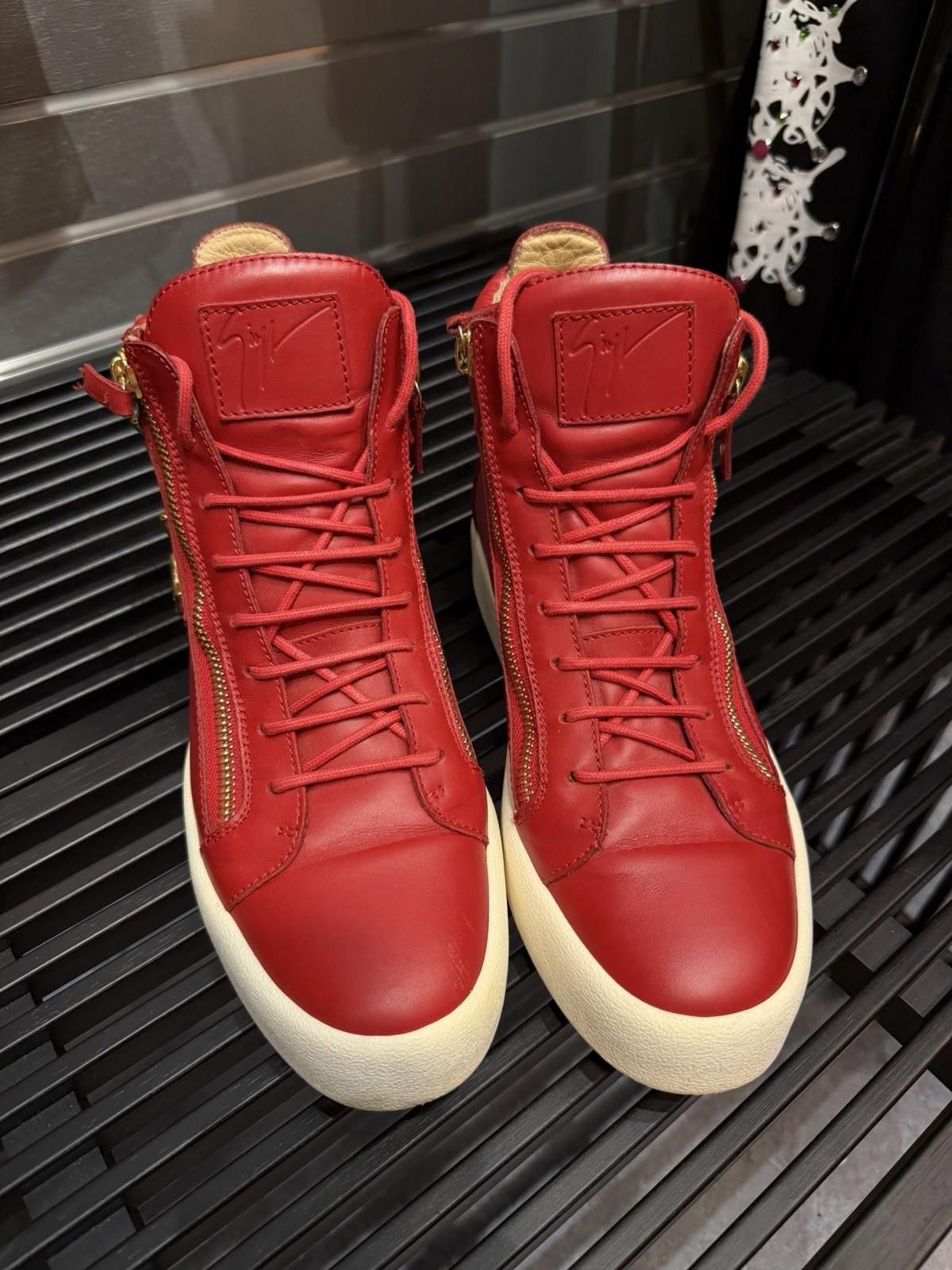 Giuseppe Zanotti Giuseppe Zanotti Size 44EU/11US Red Leather Wings Sneakers Size US 11 / EU 44 - 7 Thumbnail