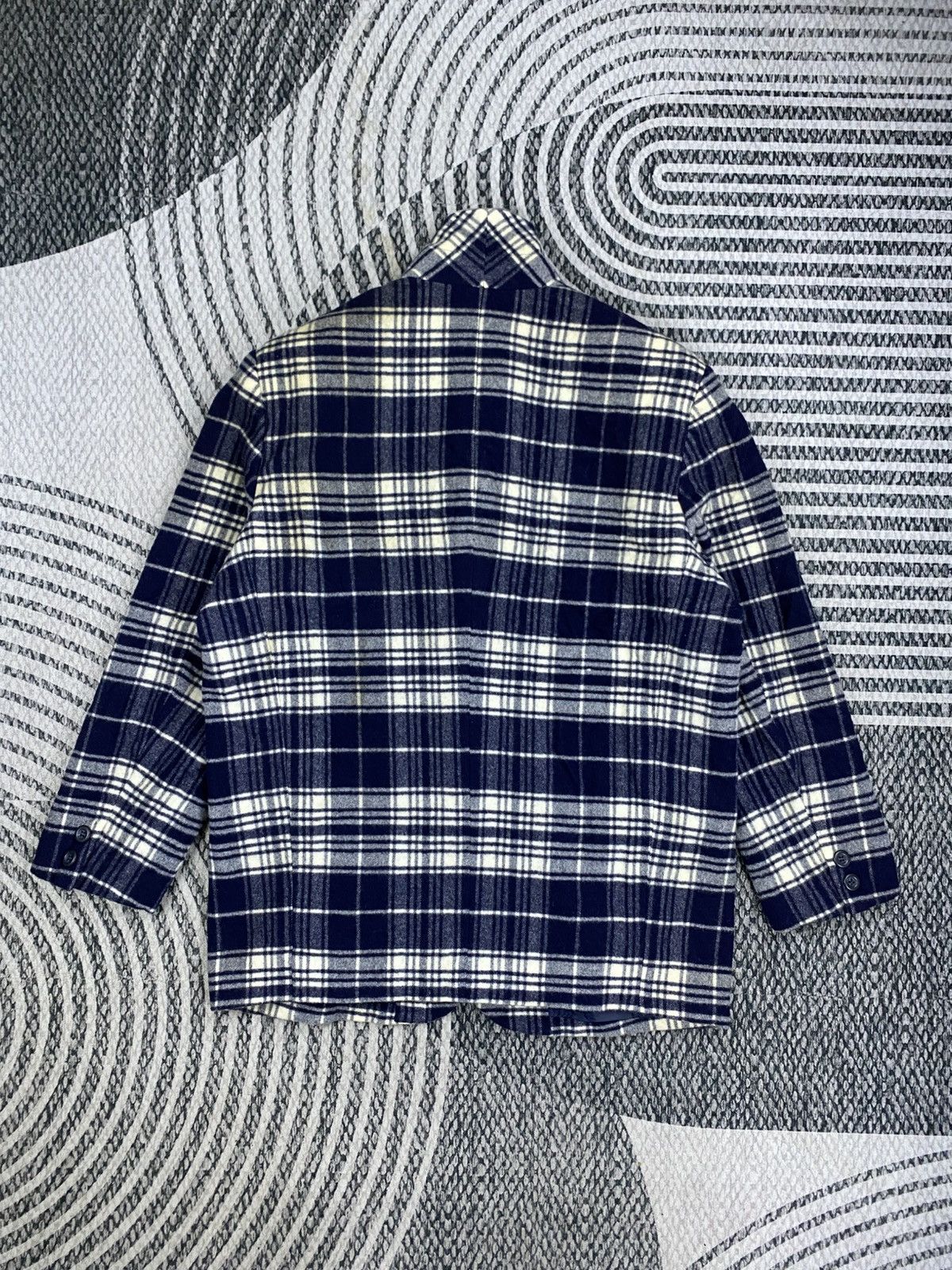 Hai Sporting Gear Vintage Hai Sporting Gear Blue Checked Wool Blend Jacket Size US L / EU 52-54 / 3 - 2 Thumbnail