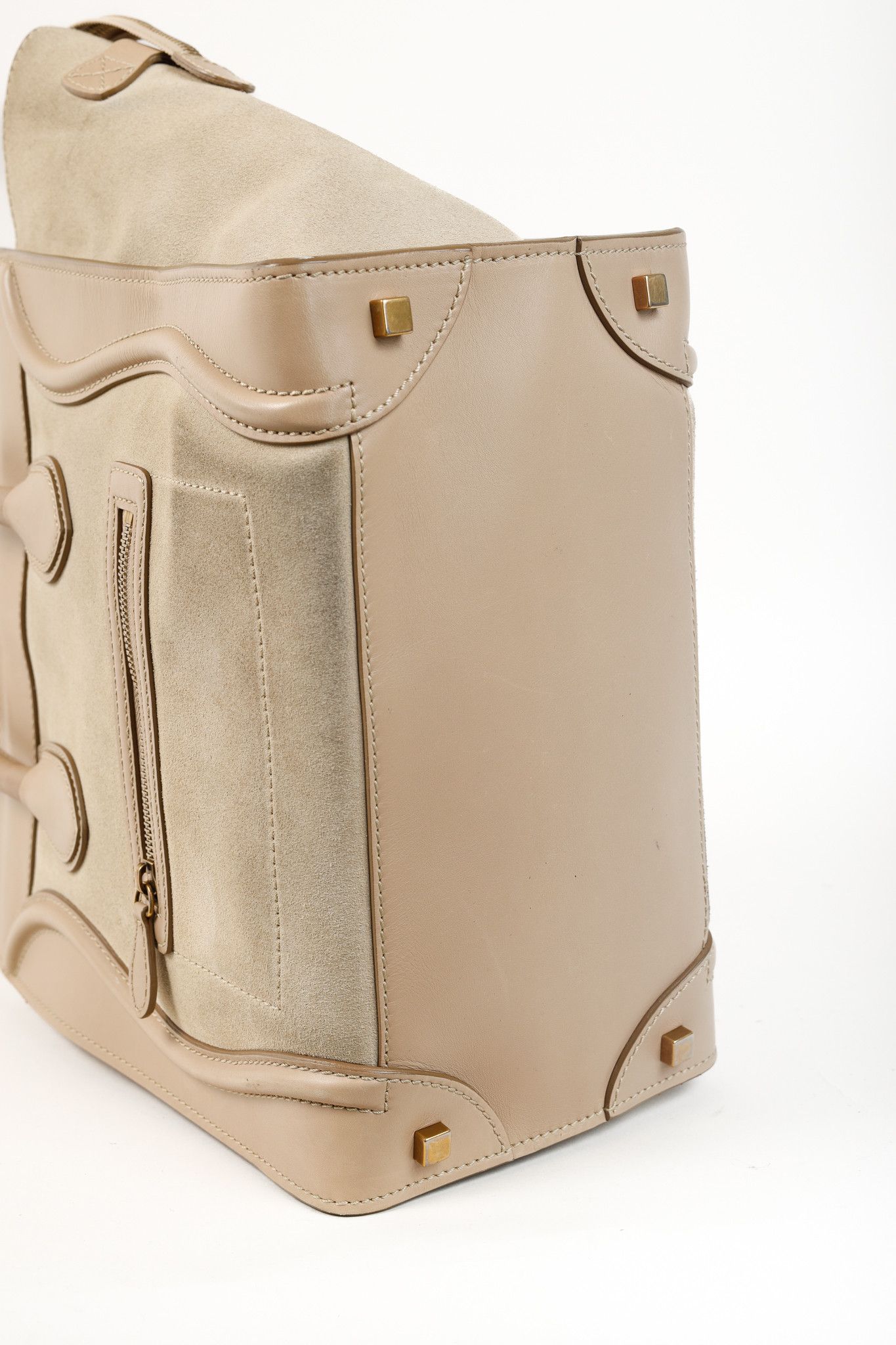 Celine Celine Mini Luggage Beige Top Handle Leather & Suede Bag Size ONE SIZE - 5 Thumbnail