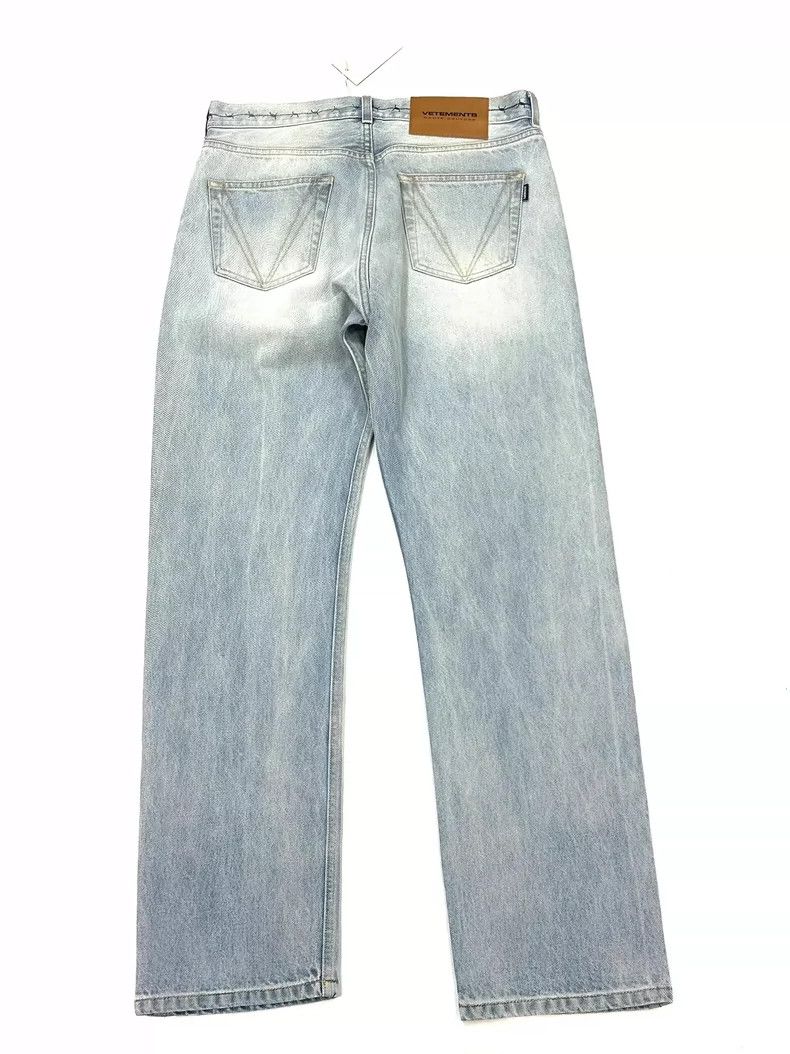 Vetements Vetements SizeM Sanskrit thorn print blue denim pants Size US 30 / EU 46 - 2 Thumbnail