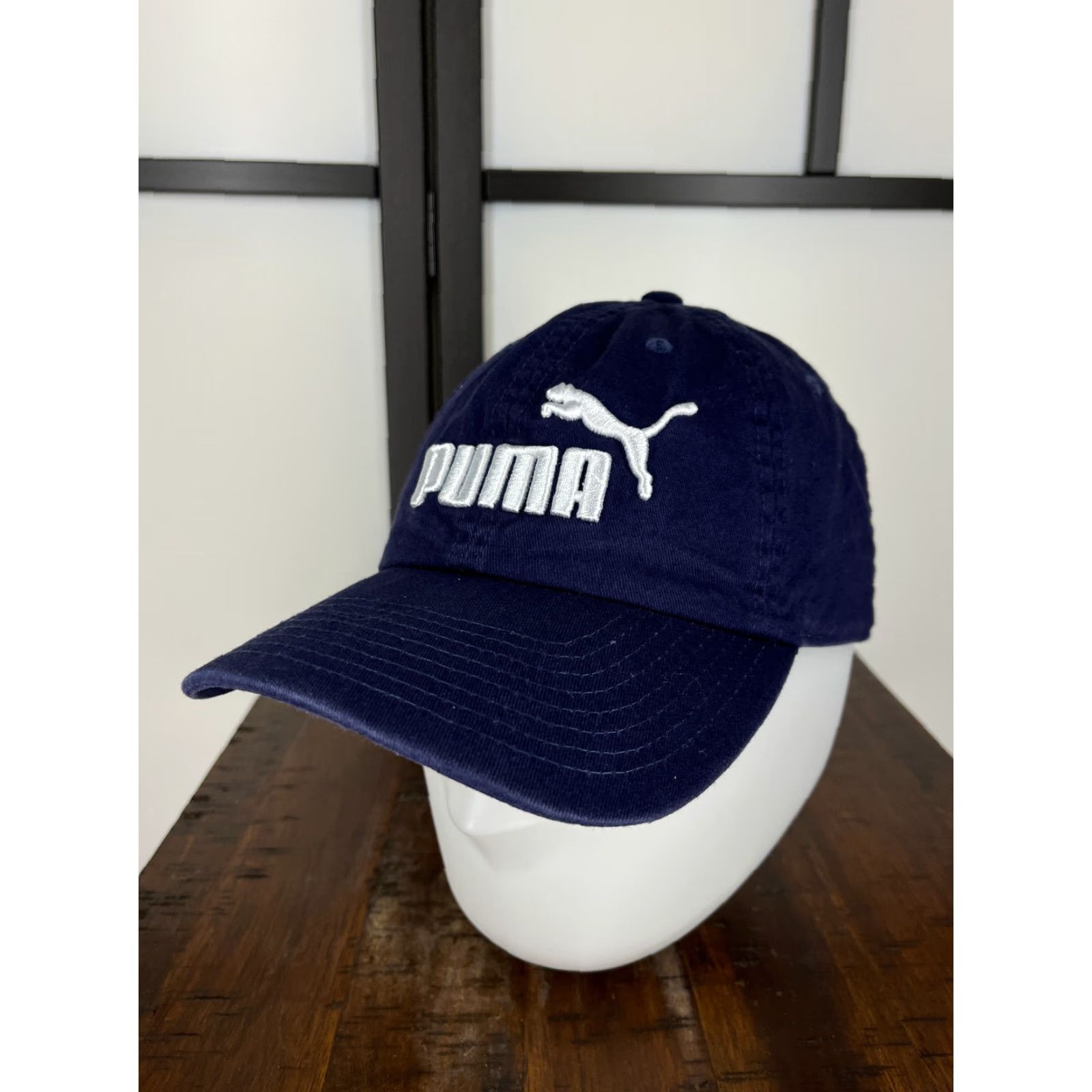 Puma PUMA Hat Cap Strap Back Adult One Size Blue 100% Cotton Outdoors Embroidered Size ONE SIZE - 4 Thumbnail